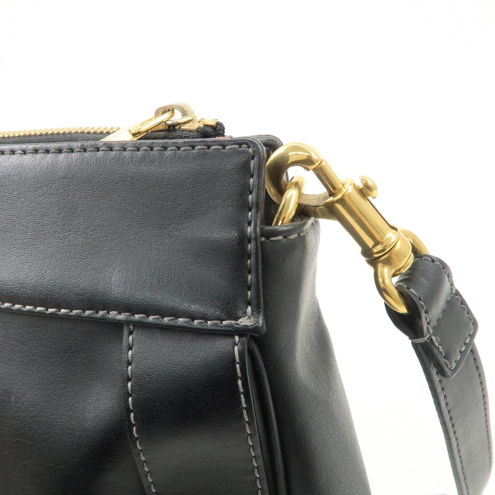 Chloe Eden Leather Tassel Shoulder Bag Black Brown Used