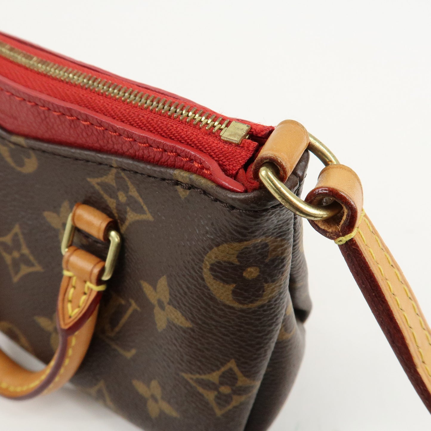 Louis Vuitton Nano Pallas Shoulder Bag Brown Cerise M61254