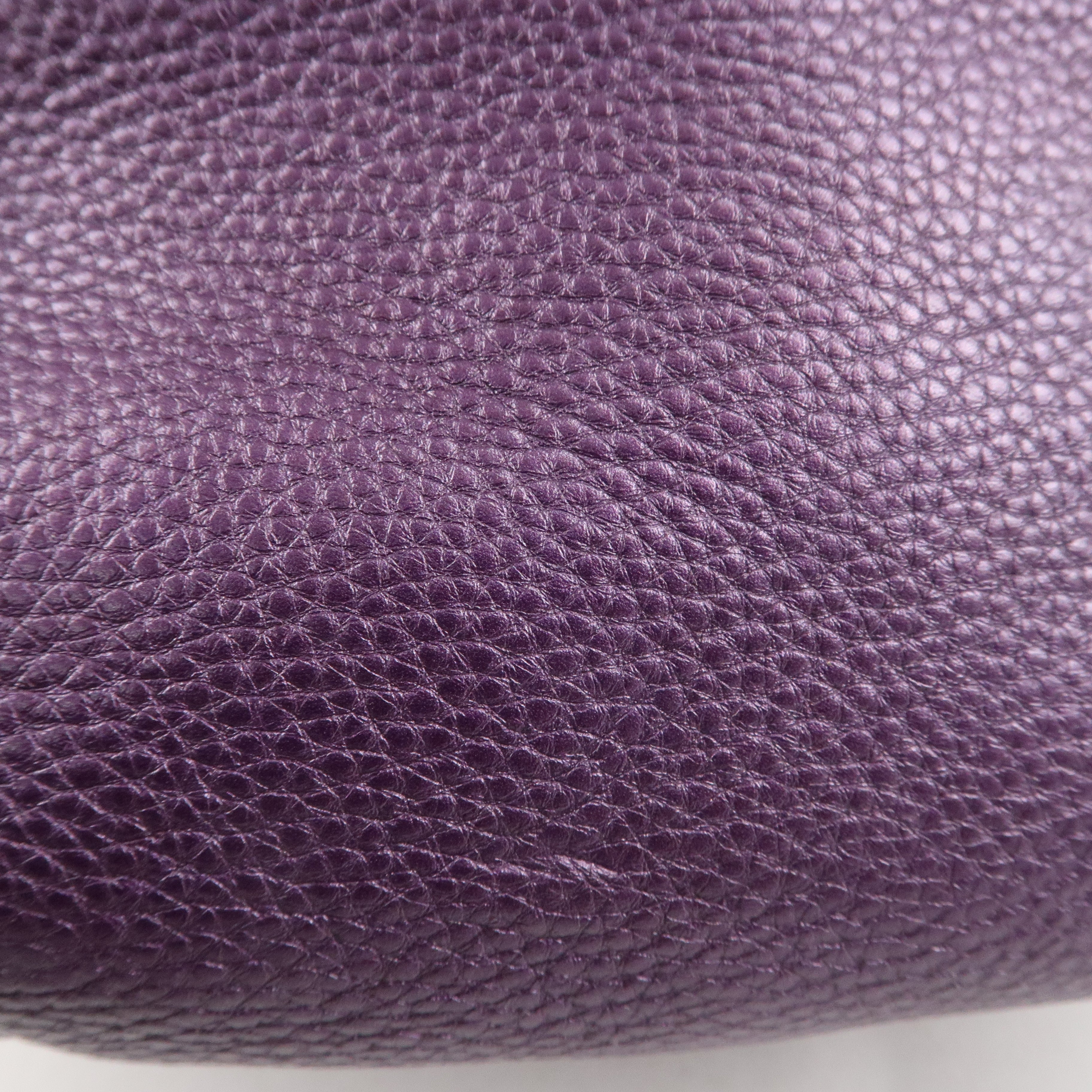 GUCCI Leather Shoulder Bag Metallic Purple 268749Used F/S