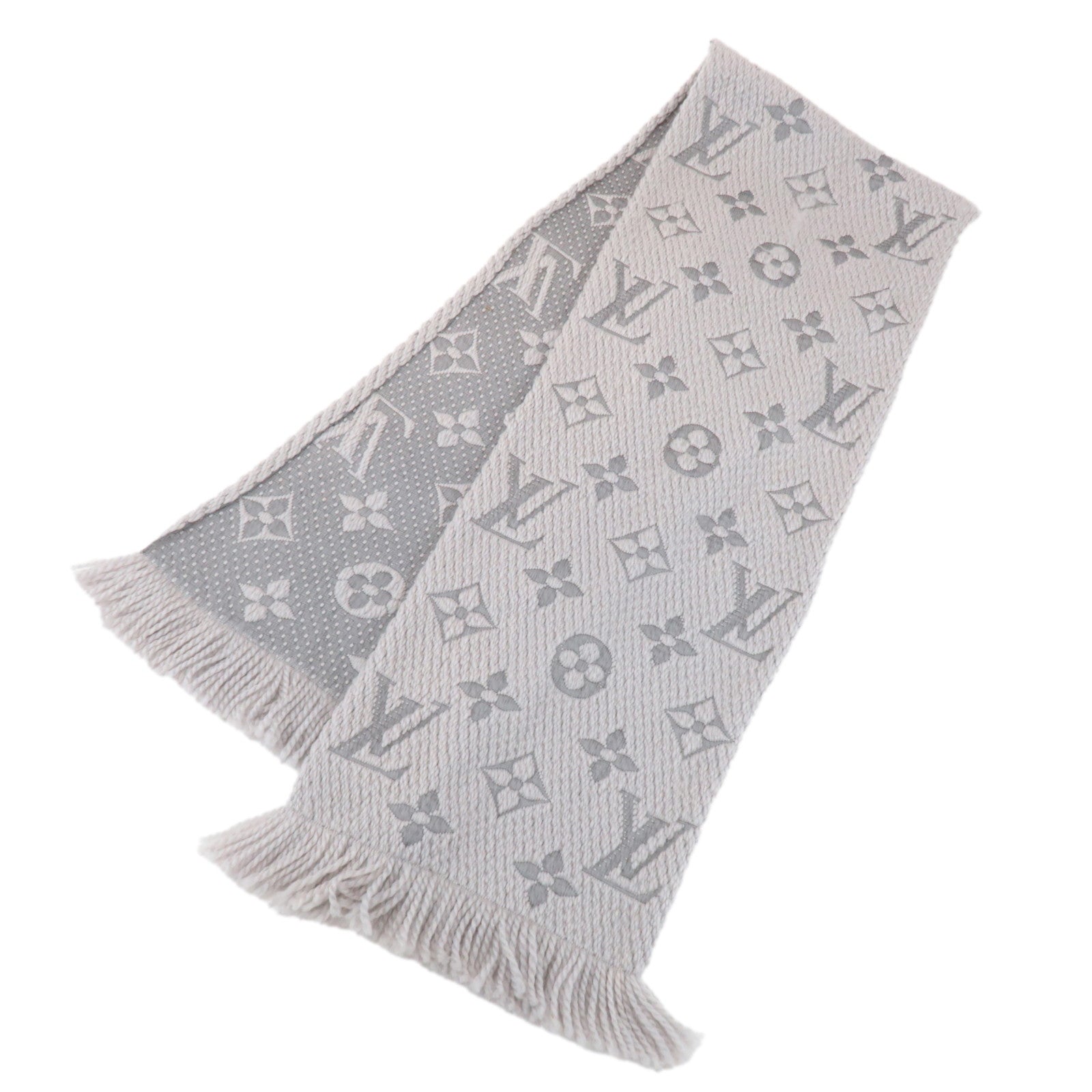 Louis Vuitton Monogram Escharp Logomania Scarf Gris Perle M74742