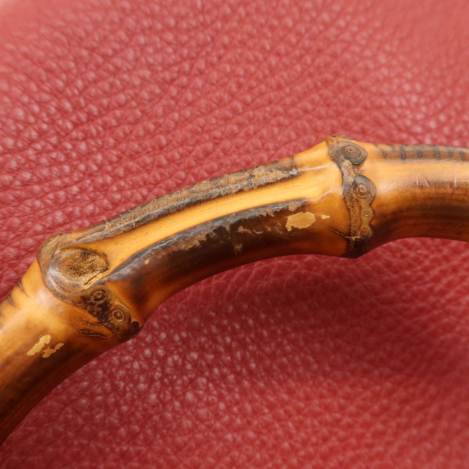 GUCCI Bamboo Shopper Medium 2Way Shoulder Hand Bag Red 323660