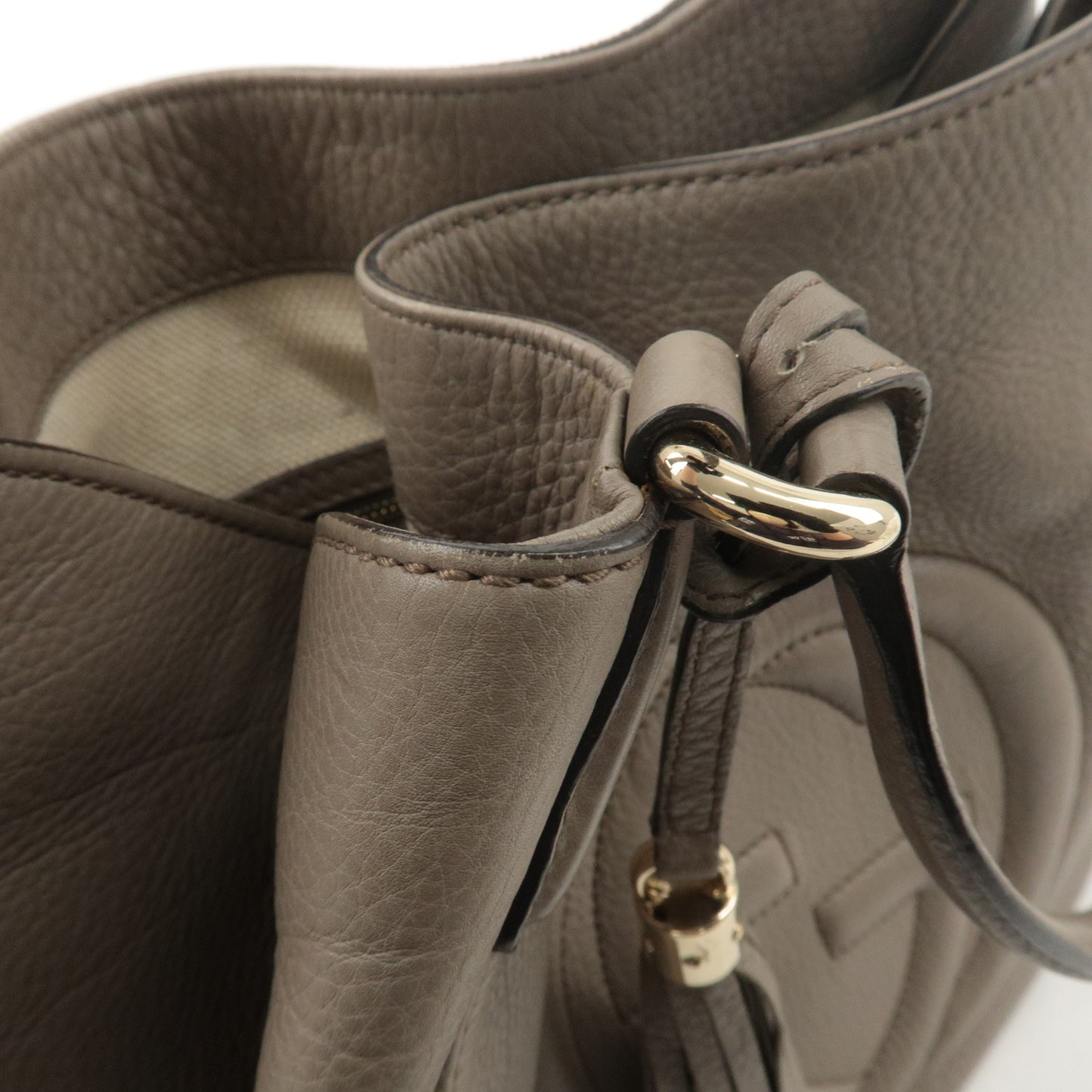 GUCCI SOHO Interlocking G Leather Shoulder Bag Graige 282309