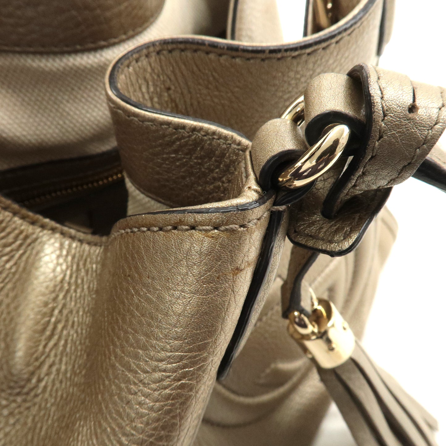 GUCCI SOHO Leather 2Way Bag Hand Bag Shoulder Bag Gold 336751