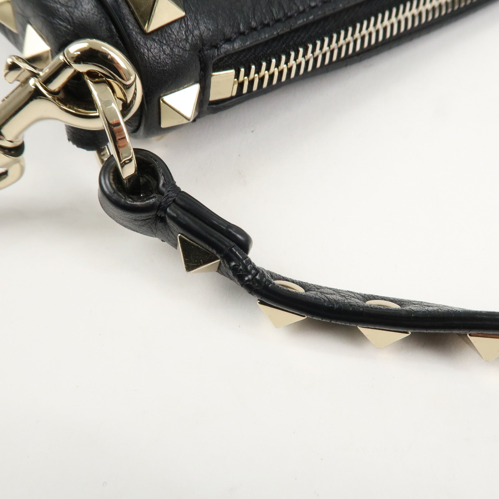 VALENTINO Rock Studs Grained Calf Leather 2Way Shoulder Bag Black