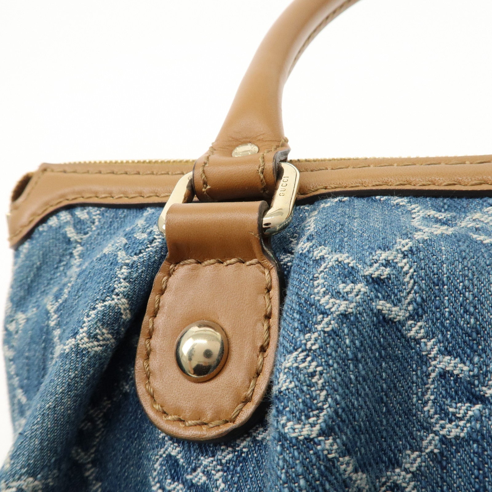 GUCCI Sukey GG Denim Leather 2Way Bag Hand Bag 247902