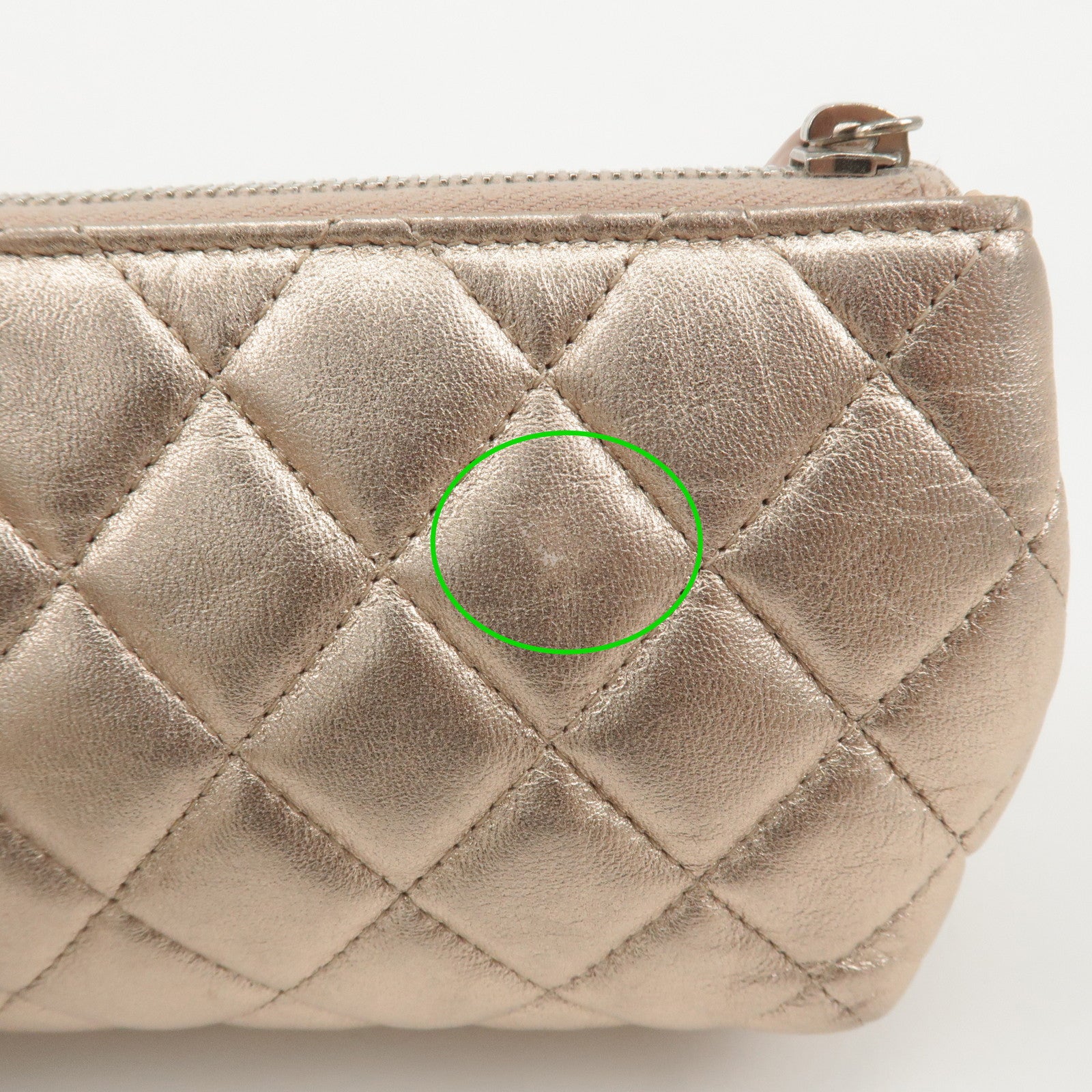 CHANEL Matelasse Lamb Skin Cosmetic Pouch Pink A69259