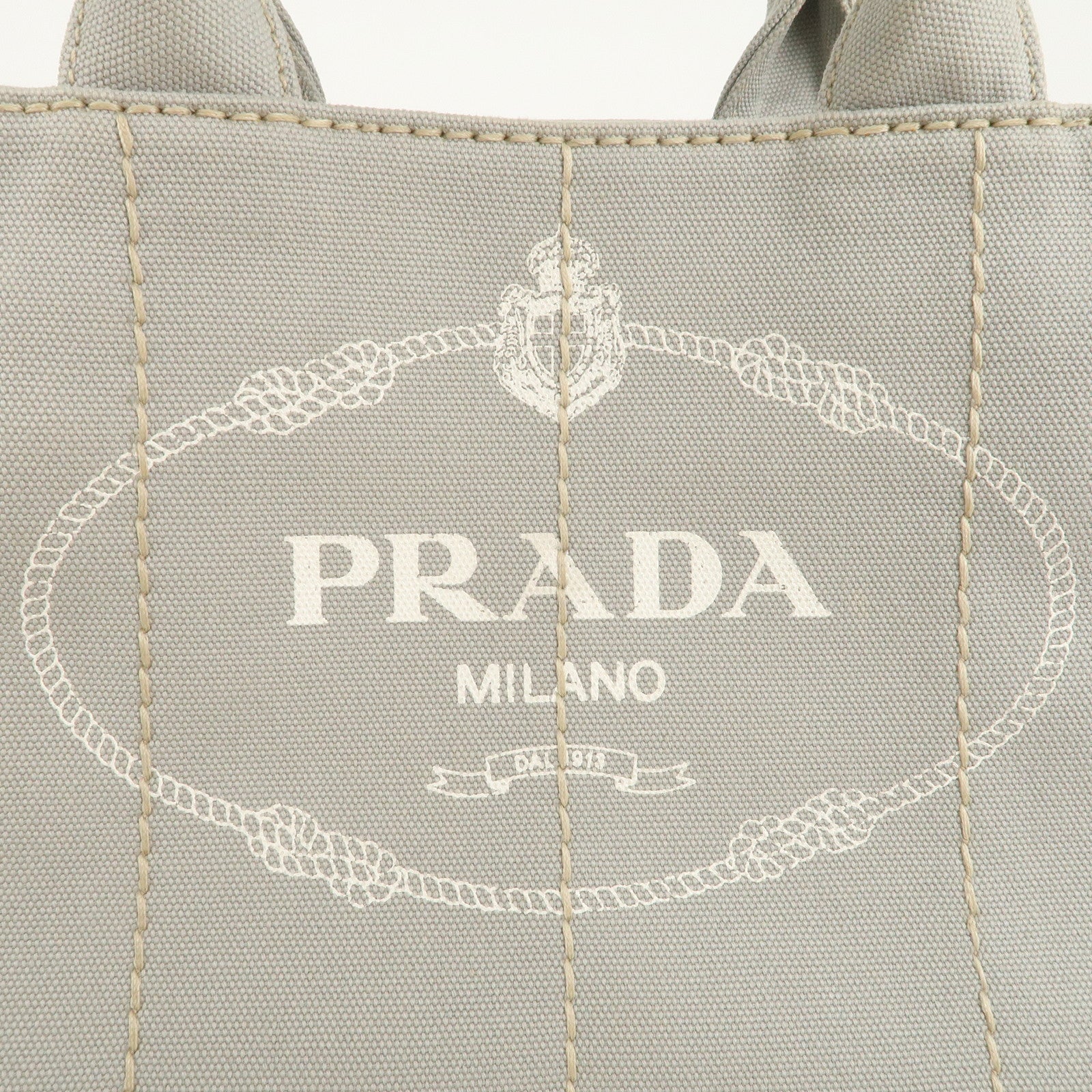 PRADA Canapa Mini Canvas 2Way Bag Tote Bag Gray Navy 1BG439