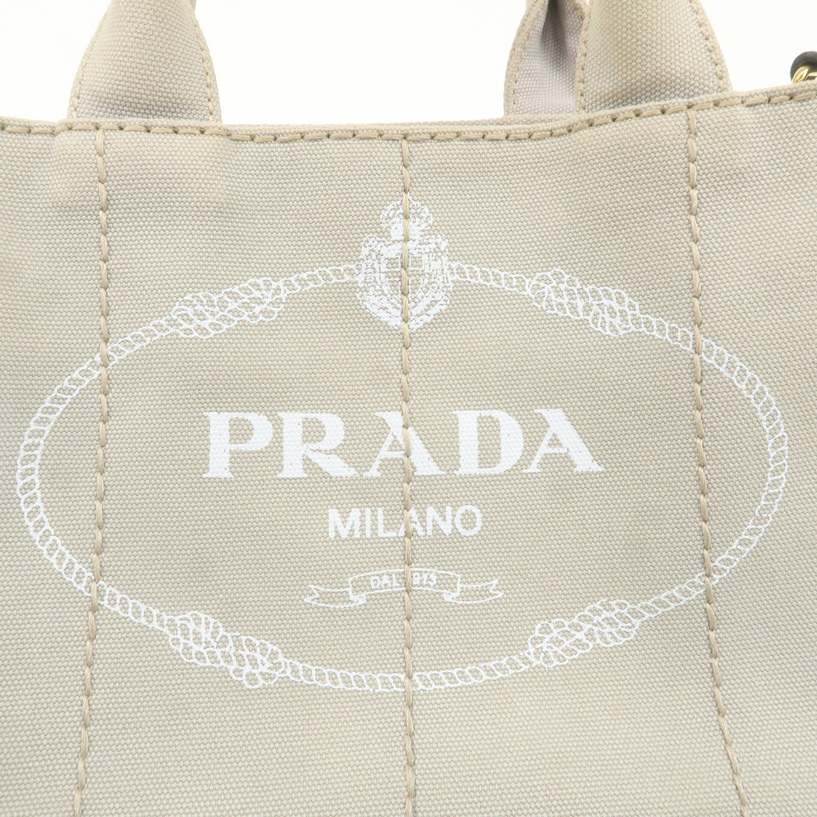 PRADA Canapa Mini Canvas 2Way Shoulder Hand Bag Gray 1BG439