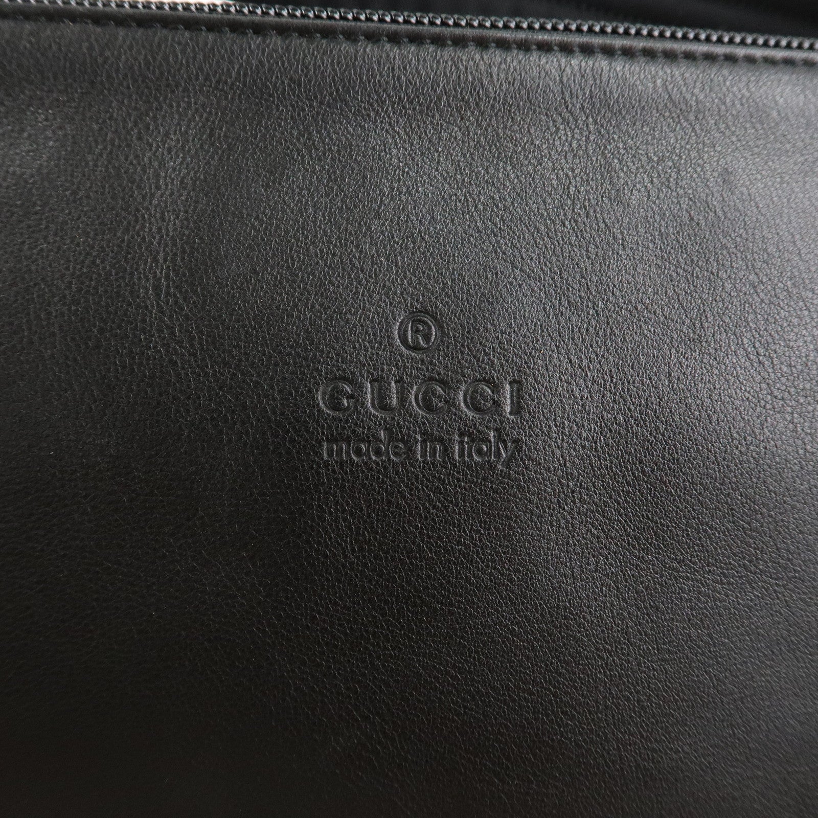 GUCCI Leather Round Shoulder Bag Hand Bag Black 001.1206