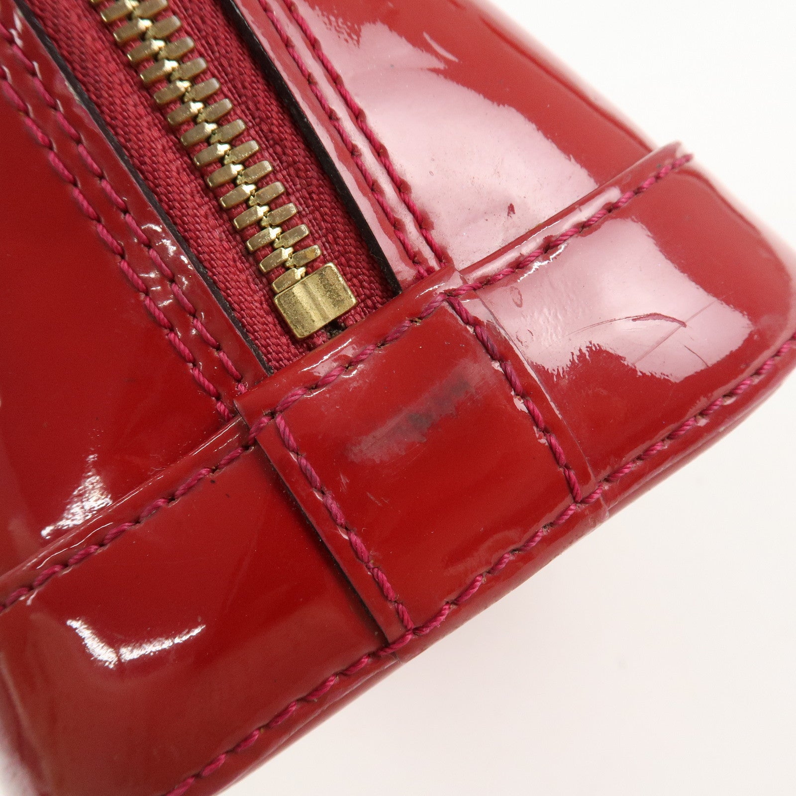 Louis Vuitton Monogram Vernis Alma BB 2Way Bag Red M91606