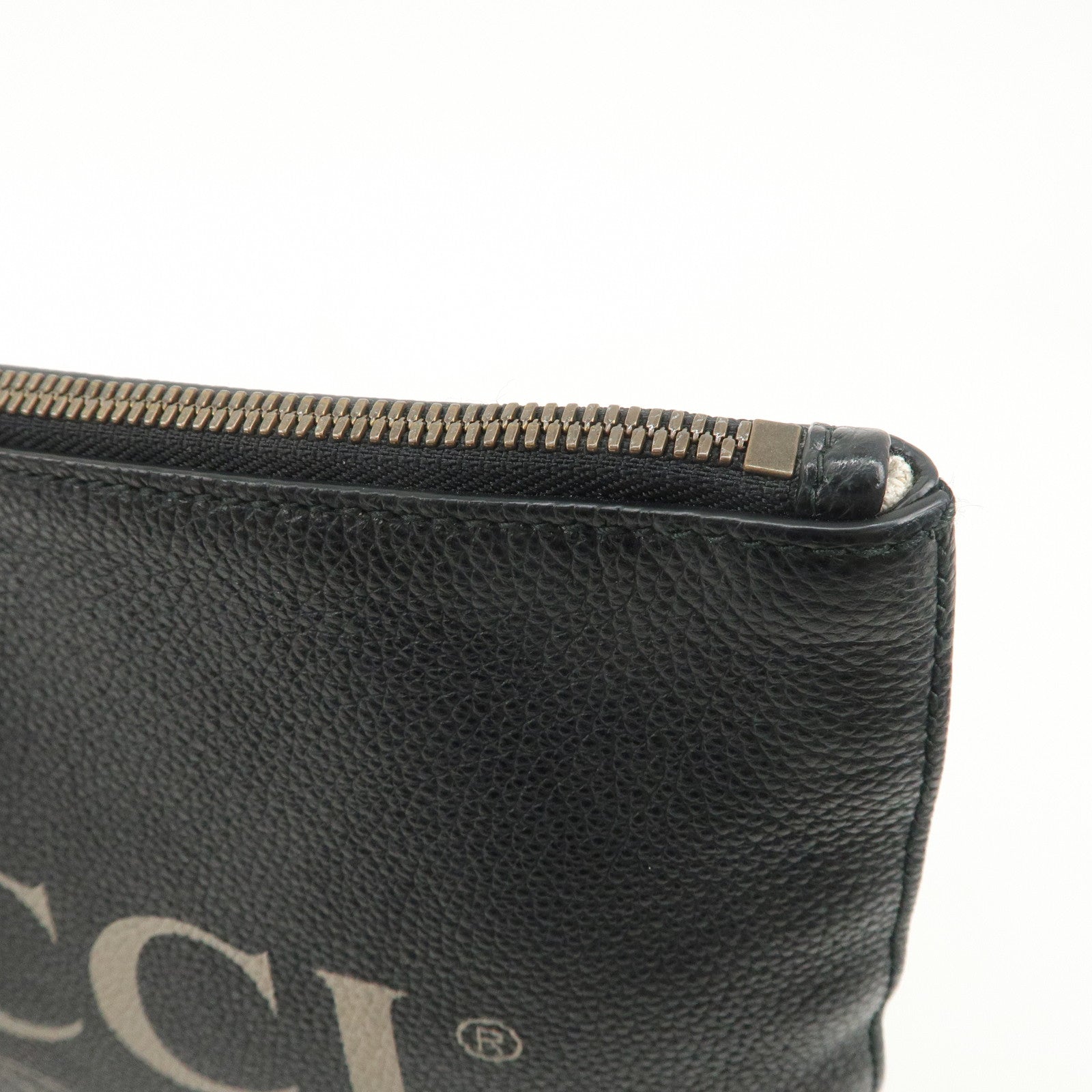 GUCCI Sherry Leather Portfolio Clutch Bag Medium Black 572770