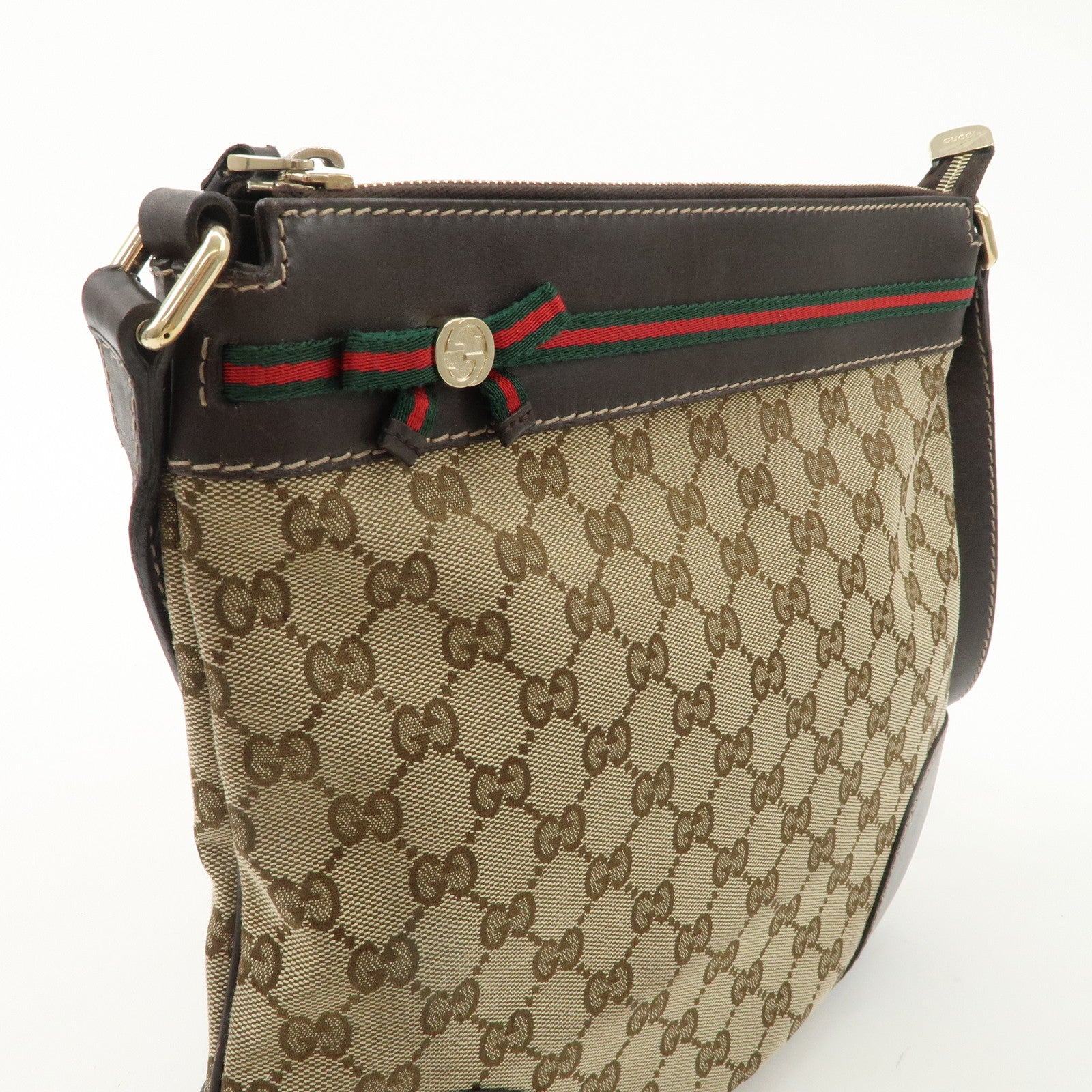 GUCCI Sherry Princy GG Canvas Leather Shoulder Bag 257065