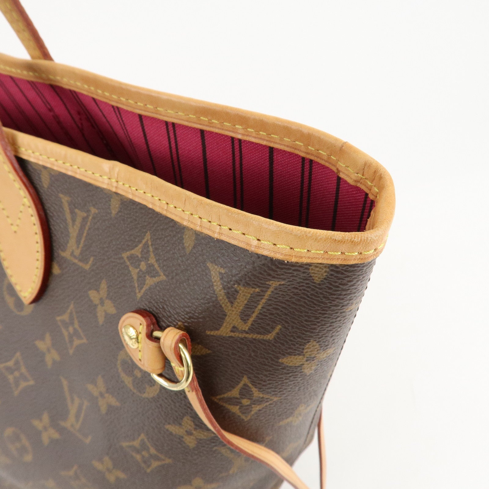 Louis Vuitton Monogram Neverfull MM Tote Bag Fuchisia M40996