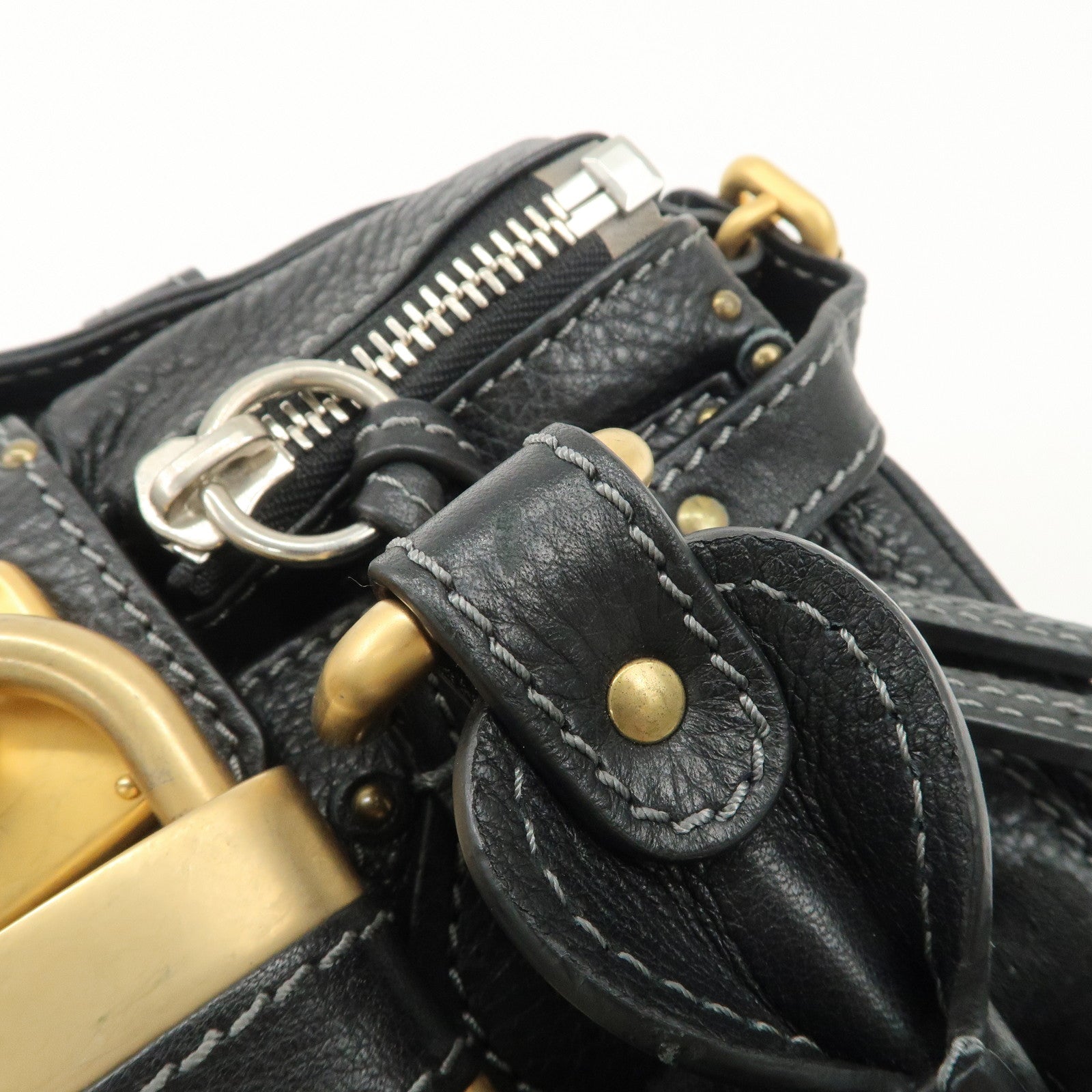 Chloe Paddington Leather Mini Hand Bag Black Used