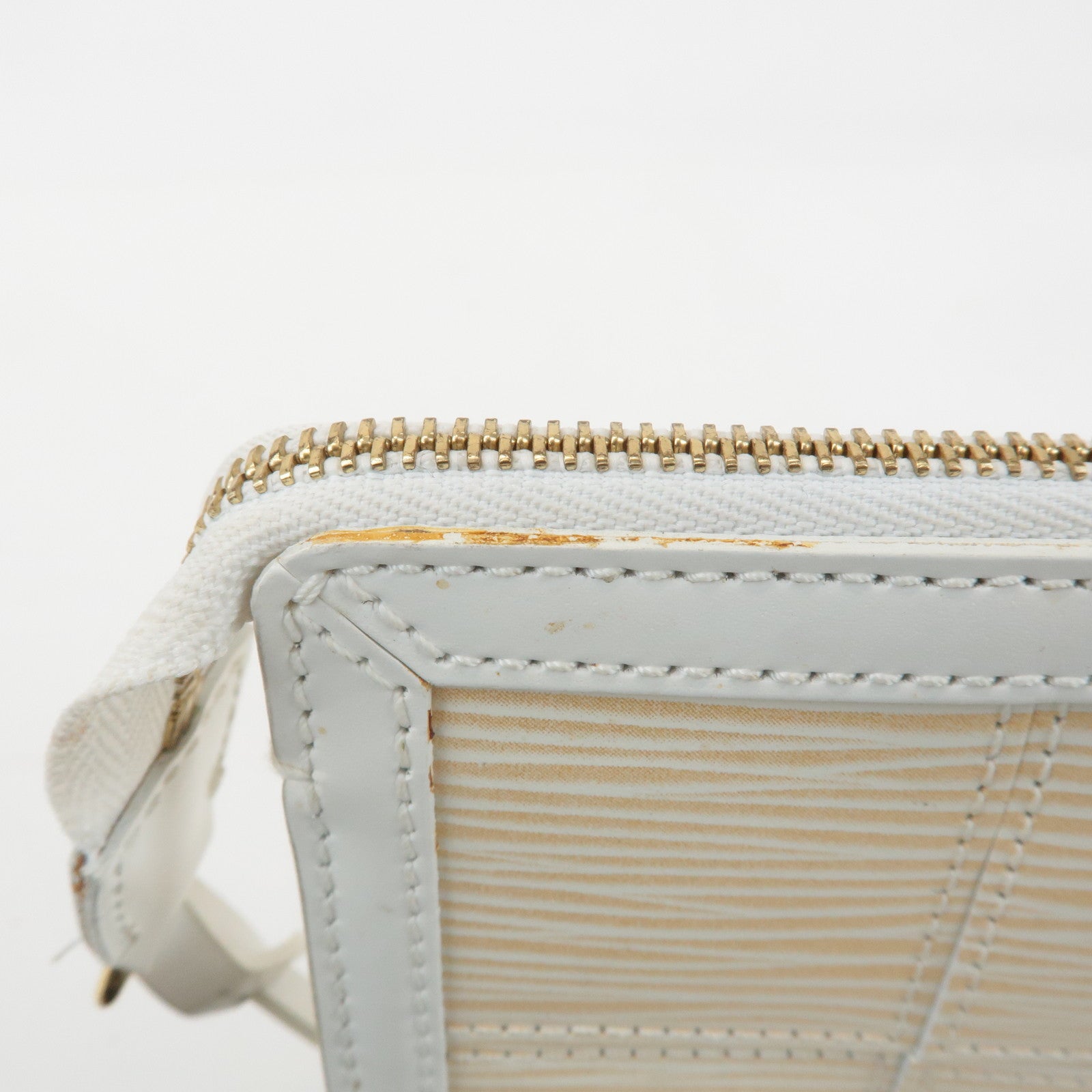 Louis Vuitton Epi Stretch Delmonico Hand Bag White Gold M54603 Used