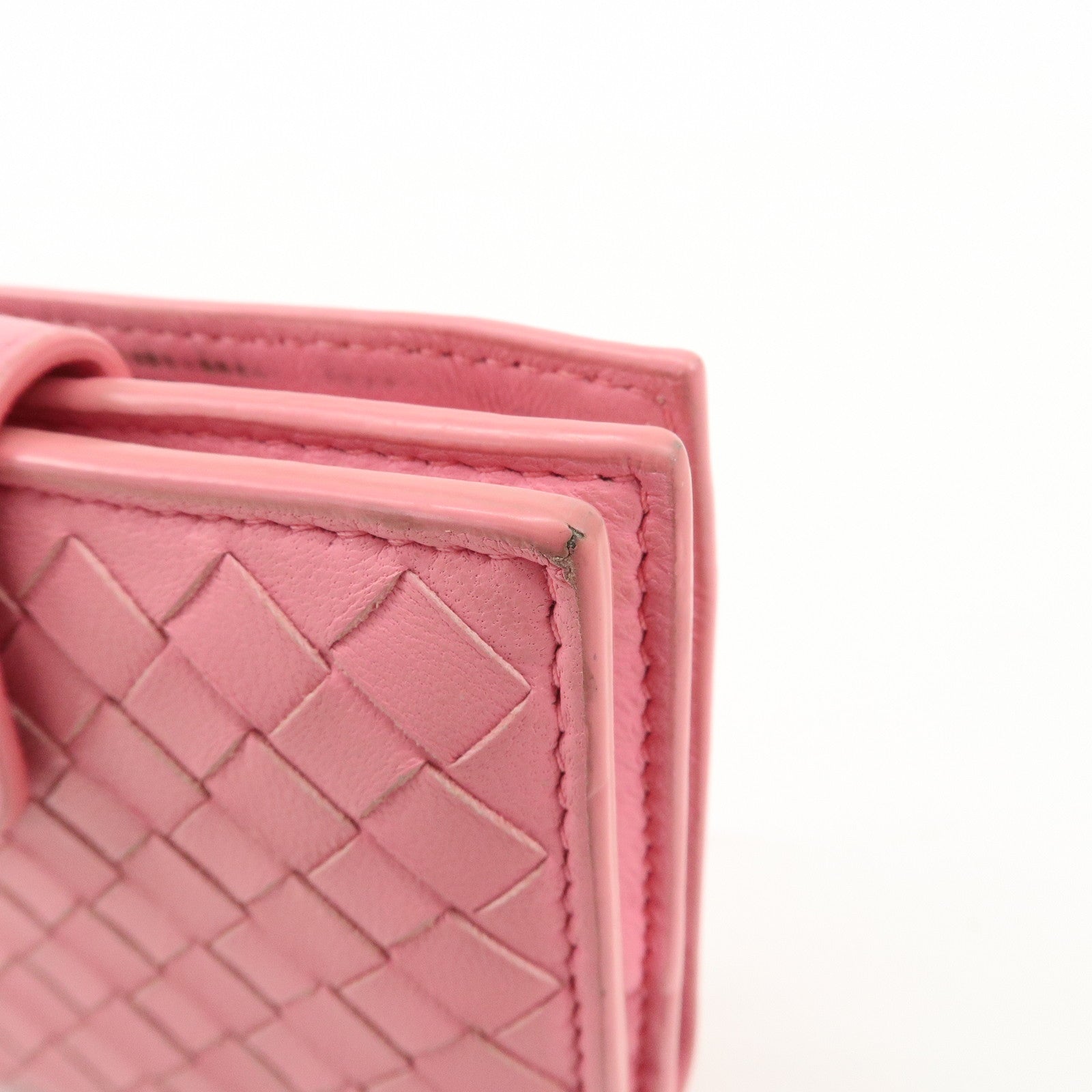 BOTTEGA VENETA Set of 2 Intrecciato Leather Wallet Pink