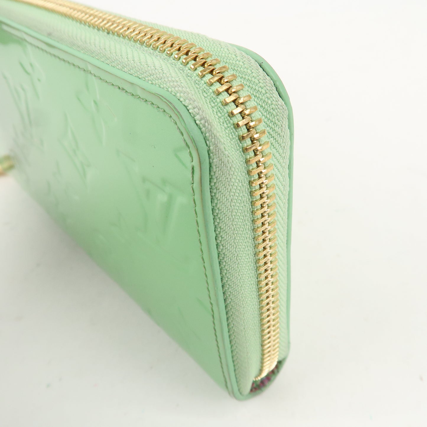 Louis Vuitton Monogram Vernis Zippy Wallet Light Green M82065