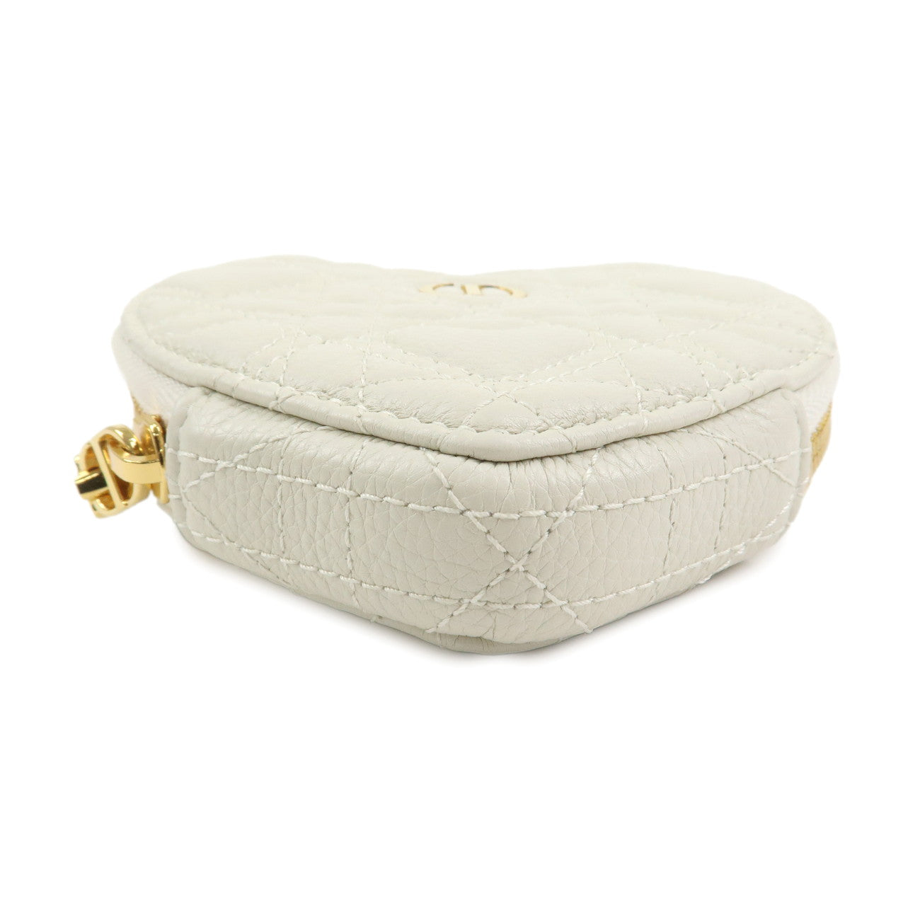 Christian Dior Canage Calf Skin Mini Chain Shoulder Bag Ivory