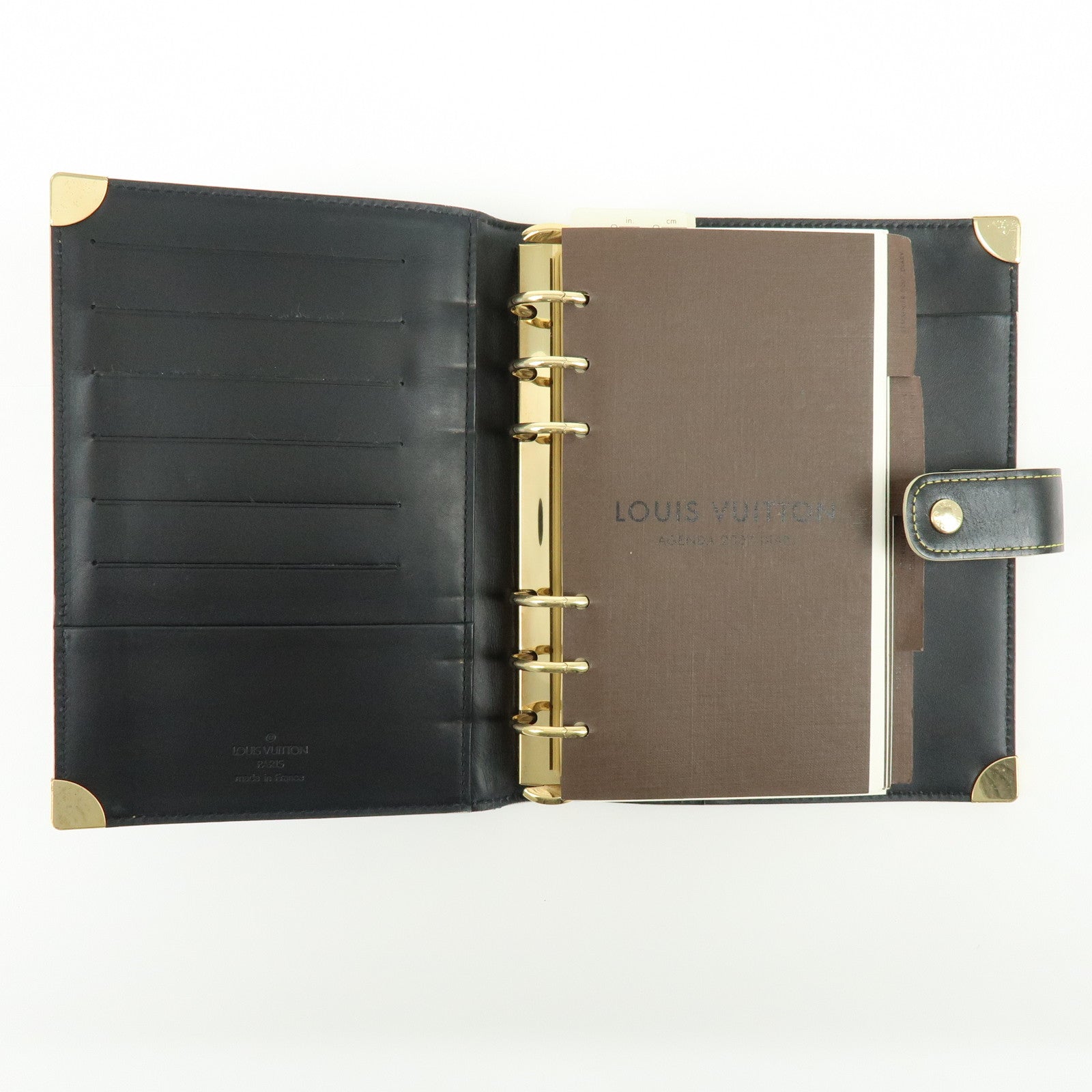 Louis Vuitton Suhari Leather Agenda MM Planner Cover Noir R20884