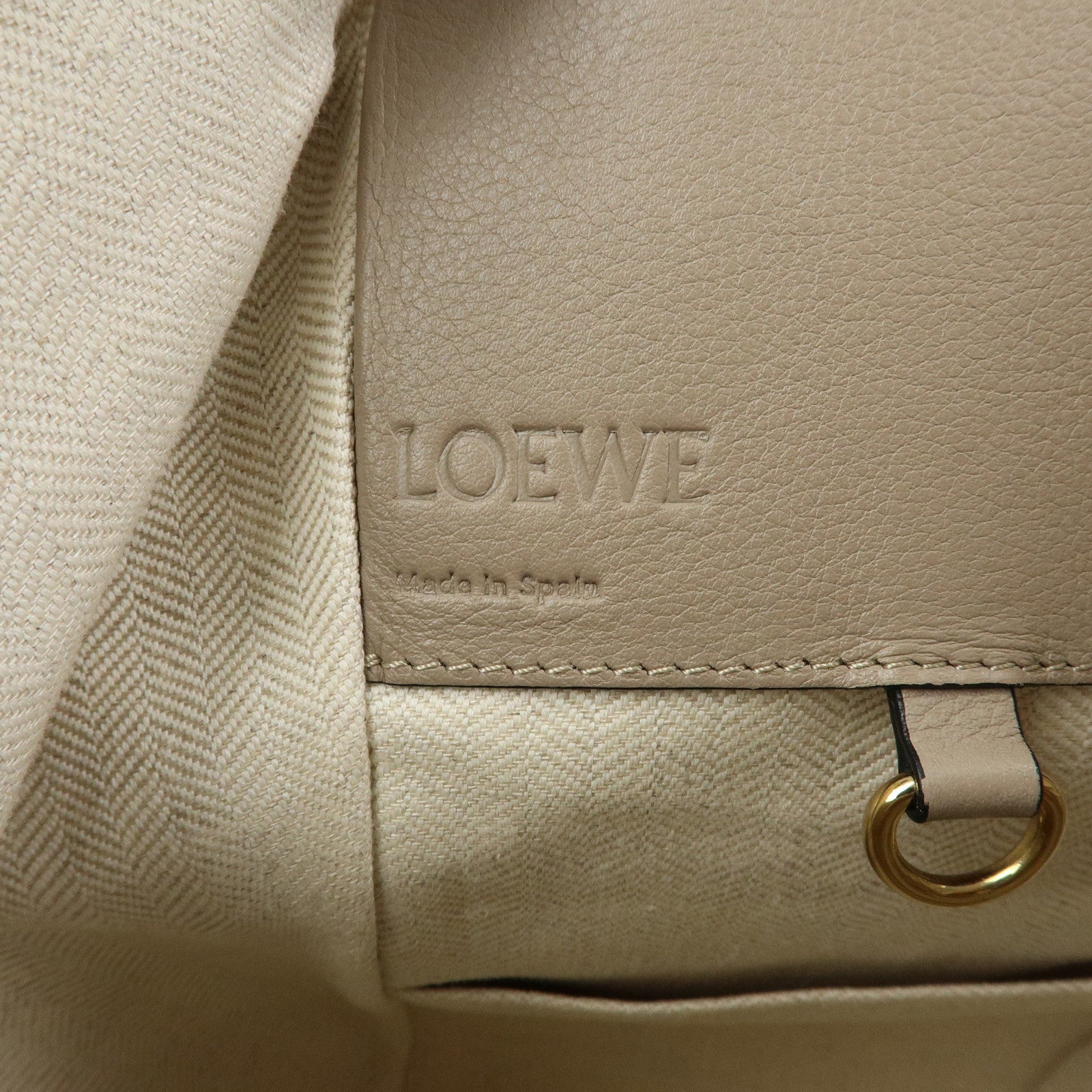 LOEWE Anagram Hammock Small Leather Shoulder Crossbody Bag Greige