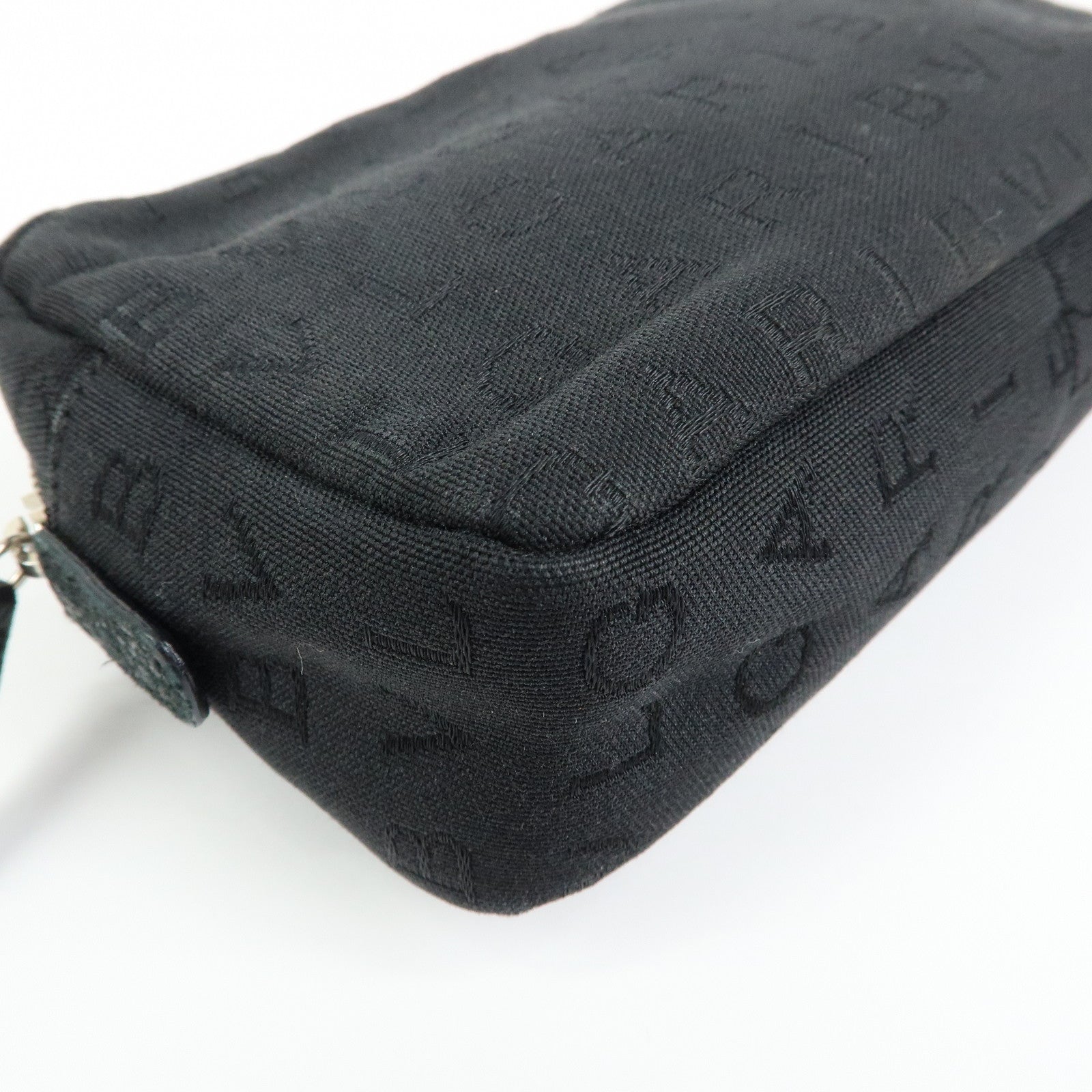 BVLGARI Logo Canvas Pouch Cosmetic Pouch Accessary Pouch Black