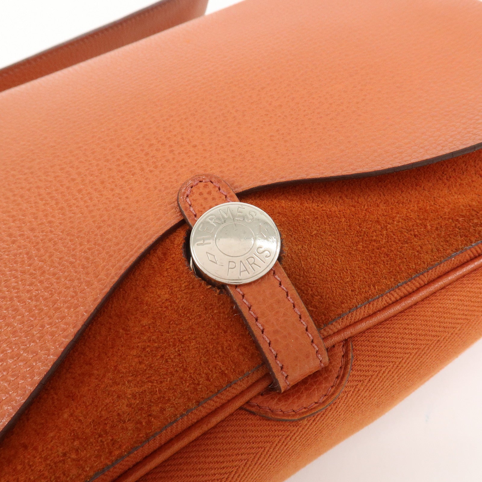 HERMES Sac Colorado MM Toile H Leather □I Stamped Shoulder Bag