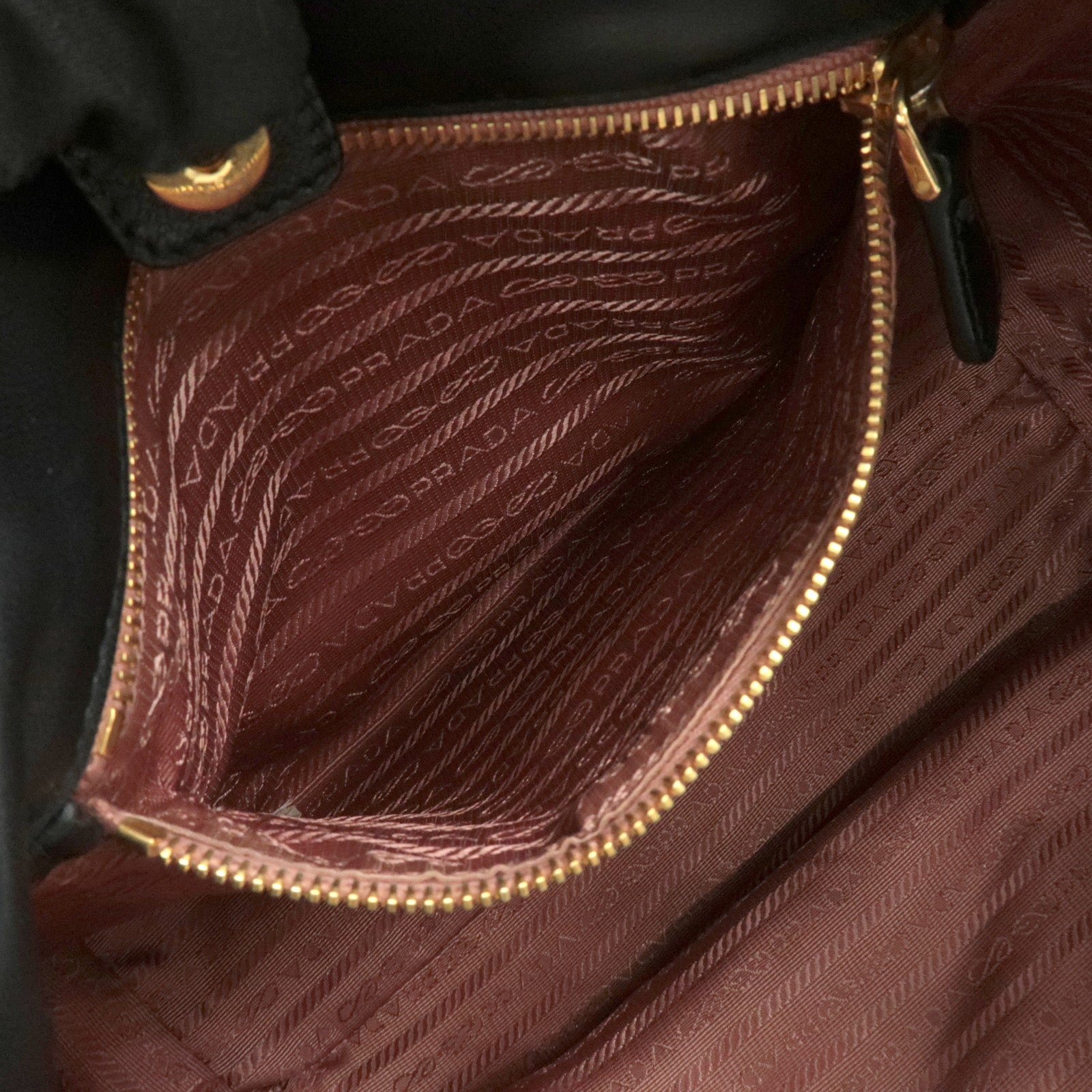 PRADA Nylon Leather Ribbon Hand Bag Tote Bag Black BN1601 Used