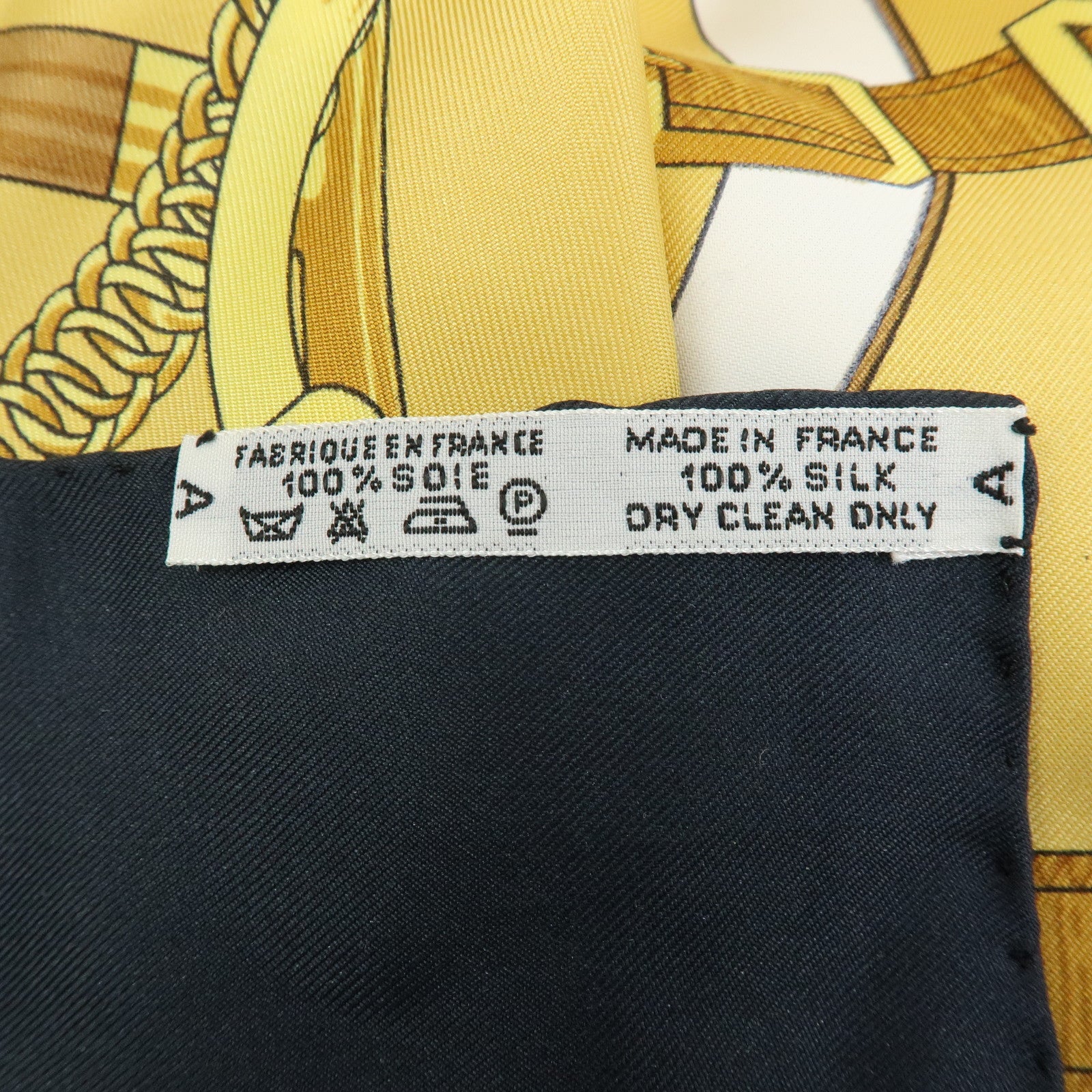 HERMES Carre 90 Silk 100% Eperon d'or Scarf White Navy