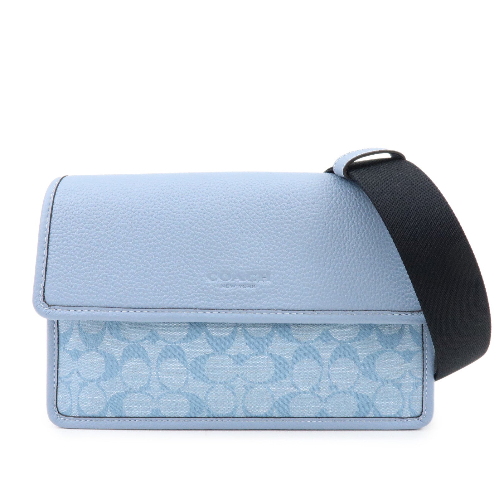 COACH Signature Canvas Leather Shoulder Bag Crossbody Bag Blue