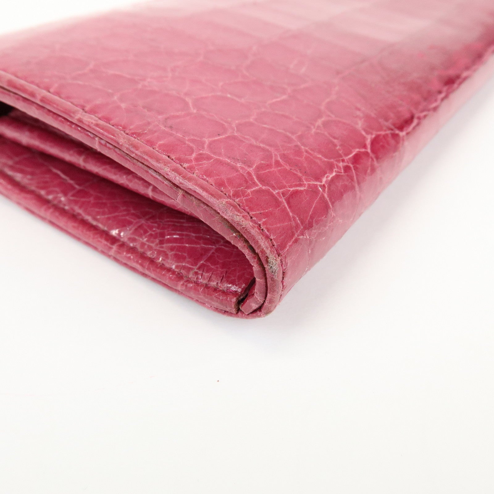 MIU MIU Logo Embossed Leather Zippy Long Wallet Pink Gold
