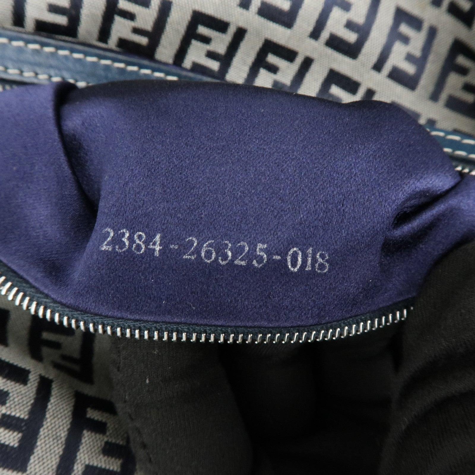FENDI Mamma Baguette Zucchino Canvas Leather Shoulder Bag 26325