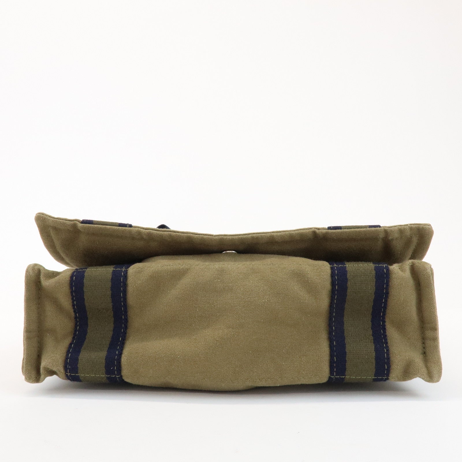 HERMES Logo Canvas Fourre Tout Bassus PM Shoulder Bag Khaki