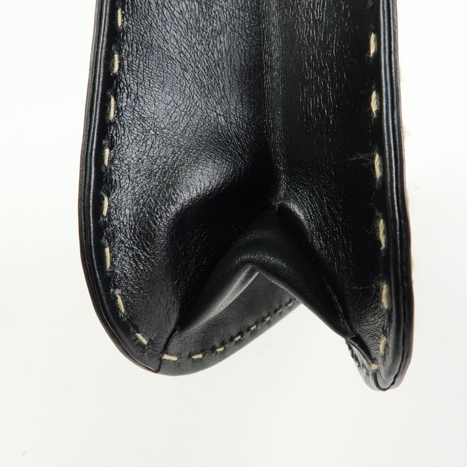 GUCCI Logo Plate Leather Hand Shoulder Bag Black 001・4279・204990