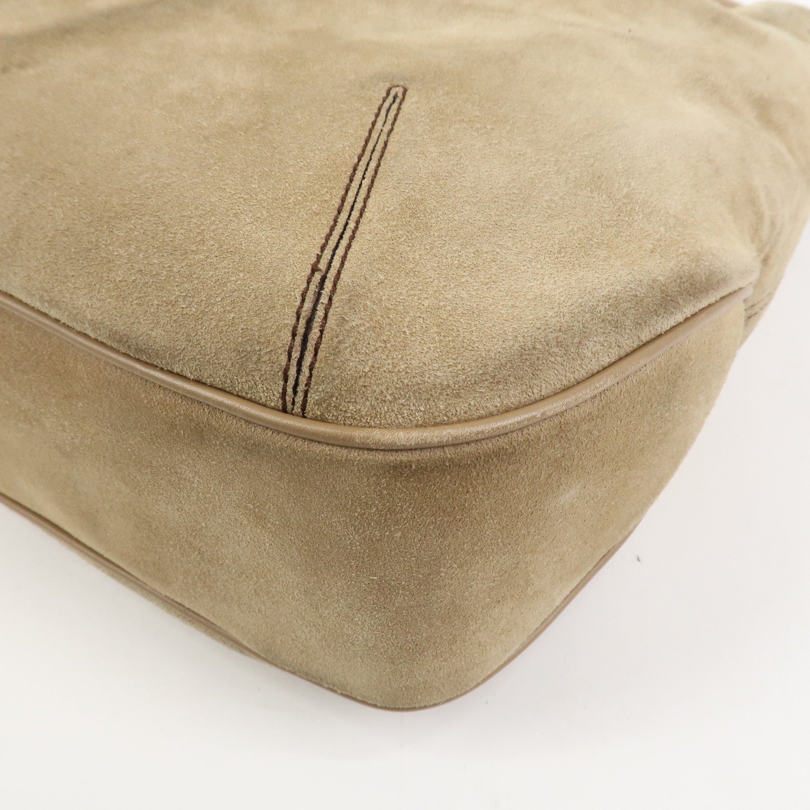 Ferragamo Suede Shoulder Bag Hand Bag Beige