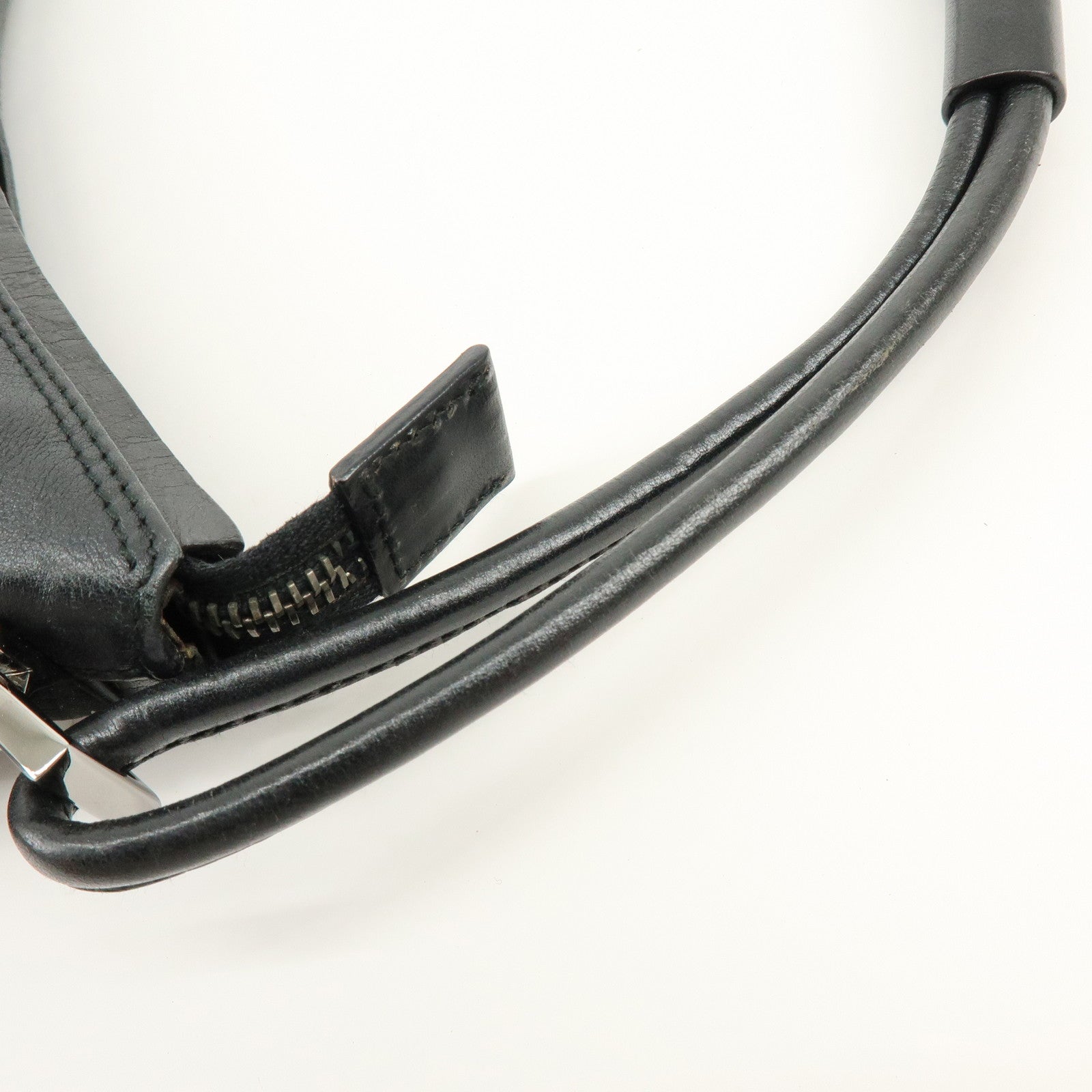 GUCCI Logo Leather Shoulder Bag Hand Bag Black 001.3766