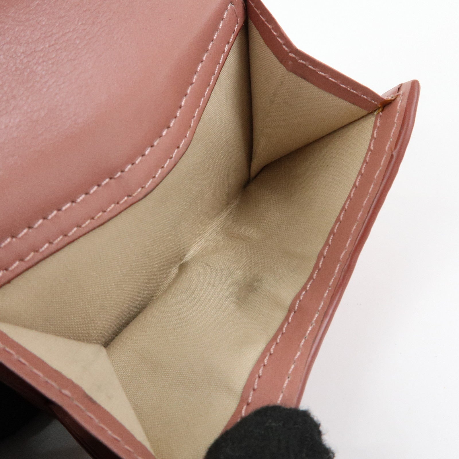 Chloe Aby Lock Leather Compact Trifold Wallet Pink