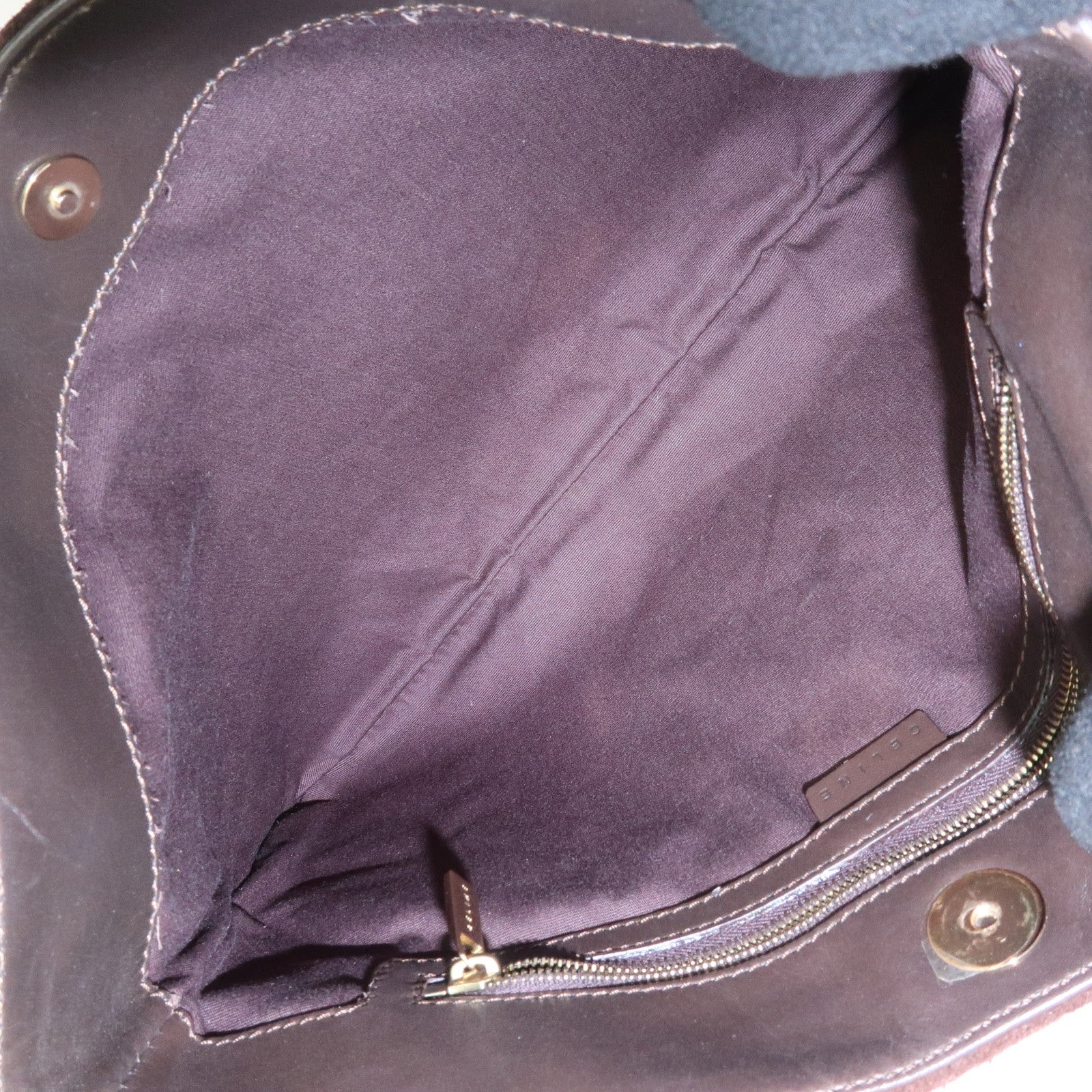 CELINE C Macadam Suede Leather Shoulder Bag Brown