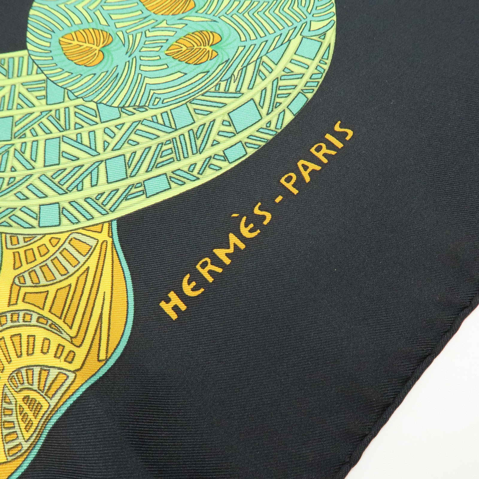 HERMES Carre 90 Silk 100% Scarf ART des STEPPES Horse Print Black