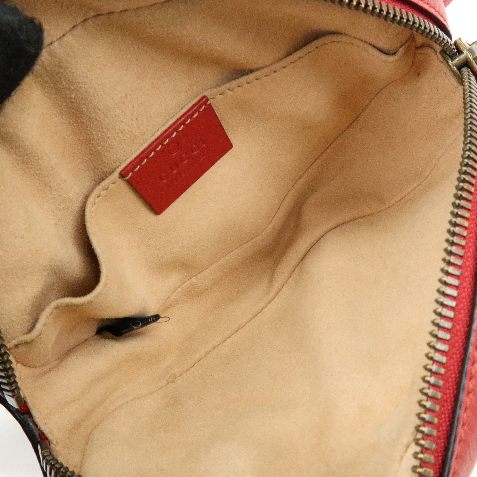 GUCCI GG Marmont Leather Waist Pouch Body Bag Red 476434
