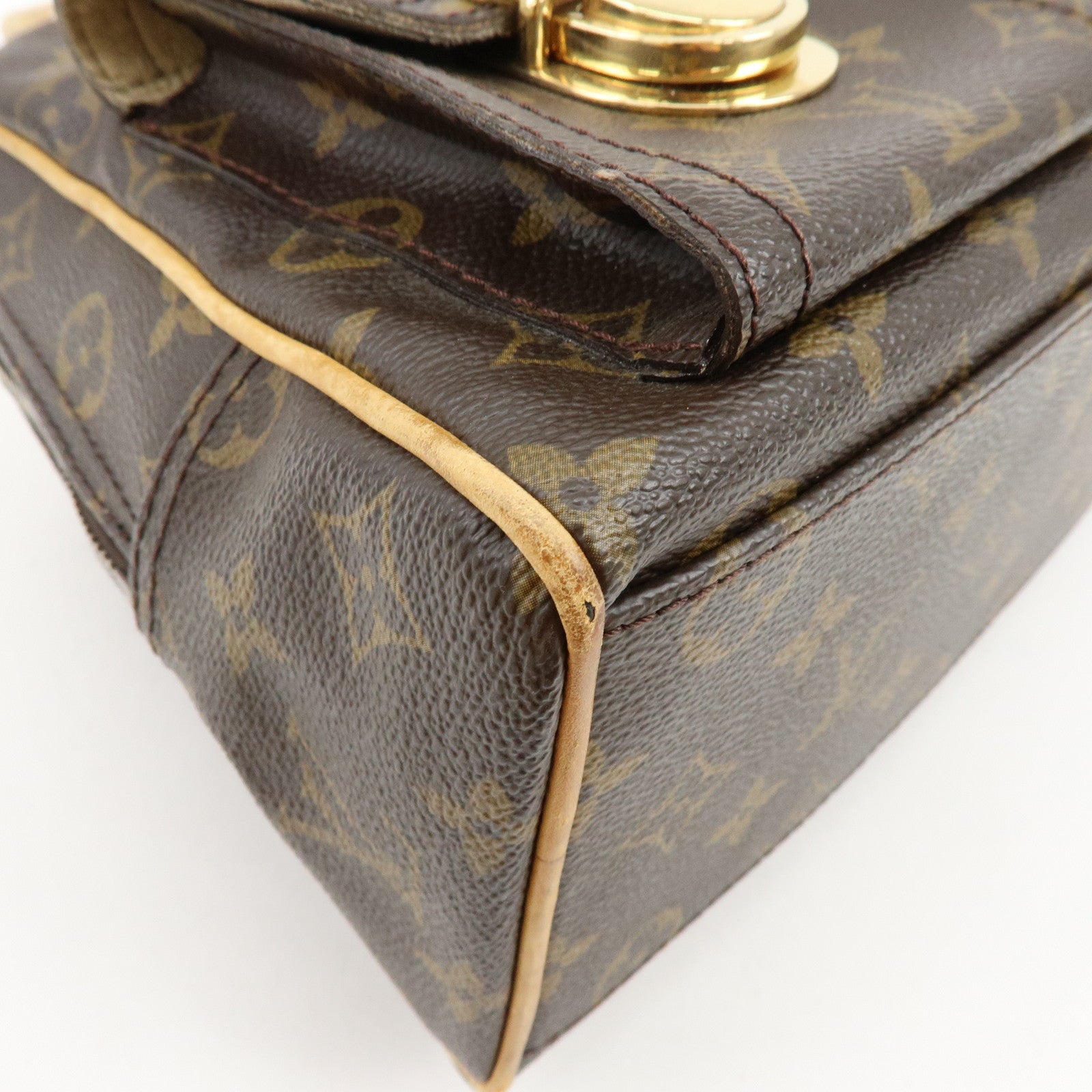 Louis Vuitton Monogram Manhattan PM Hand Bag Brown M40026