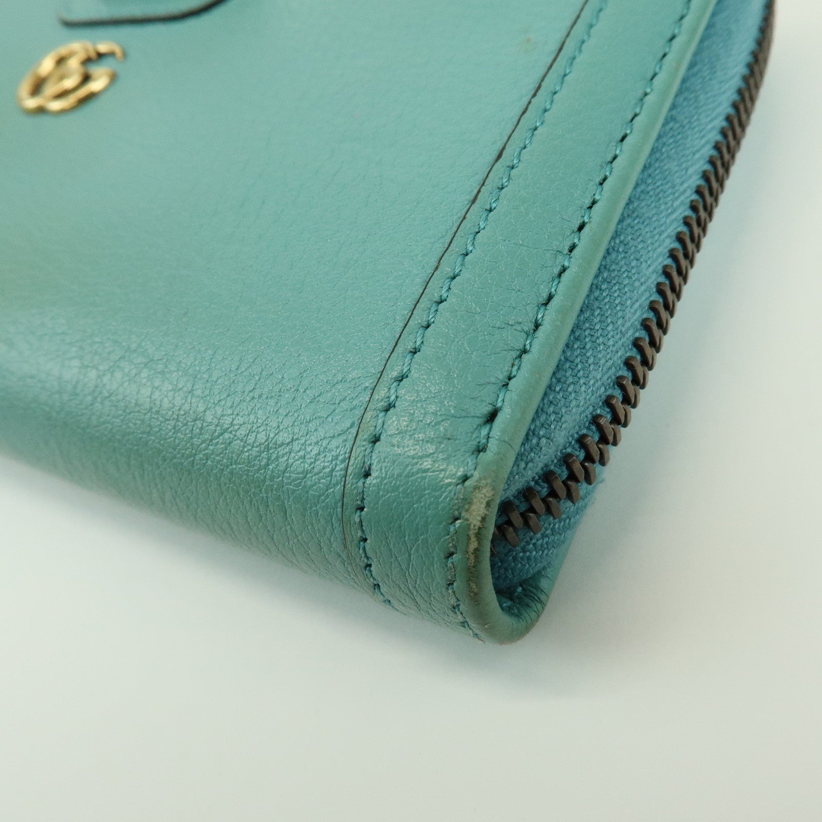 GUCCI Bamboo GG Marmont Leather Round Zippy Long Wallet 658634