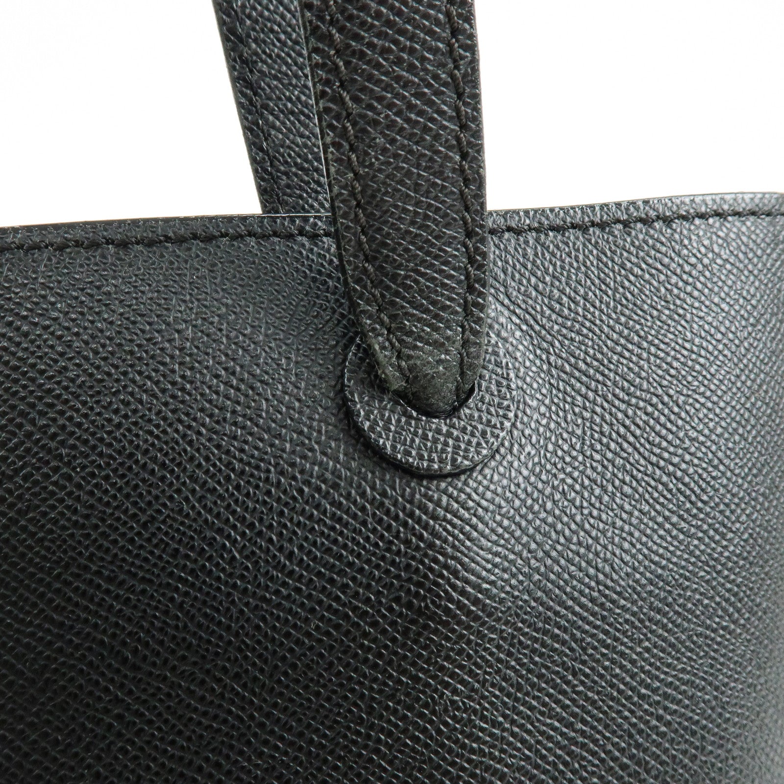 CHANEL Calf Skin Tote Bag Shoulder Bag Black