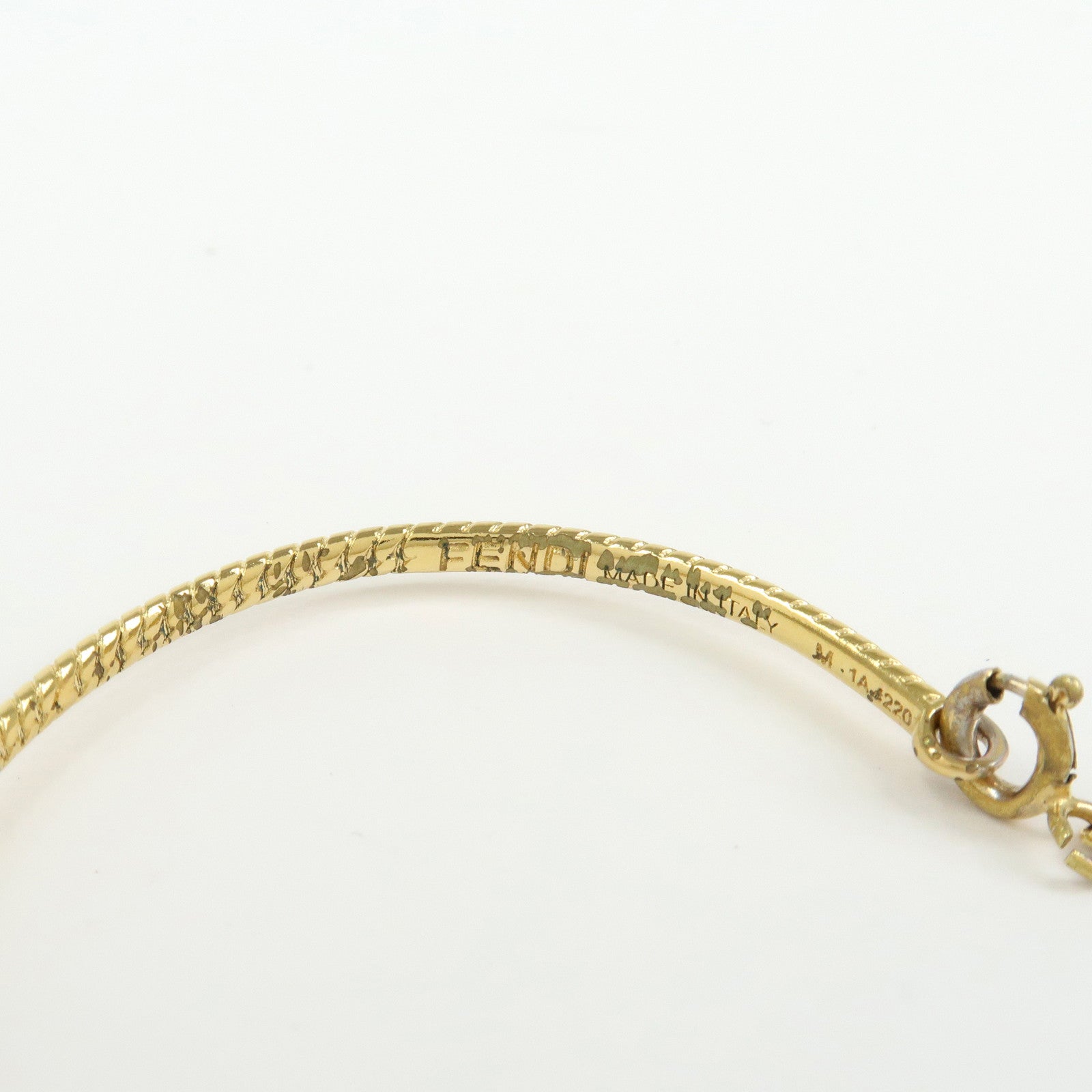 FENDI Metal FF Baguette Bracelet Gold 8AG988