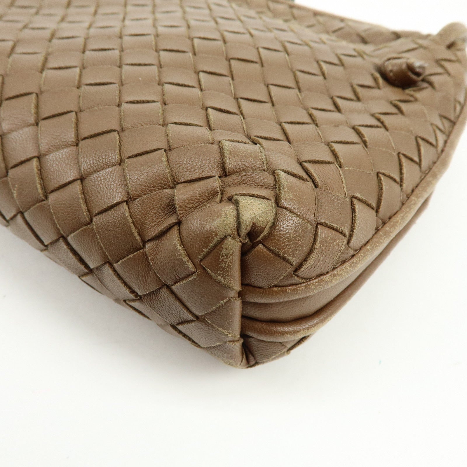 BOTTEGA VENETA Intrecciato Leather Shoulder Bag Brown 39270