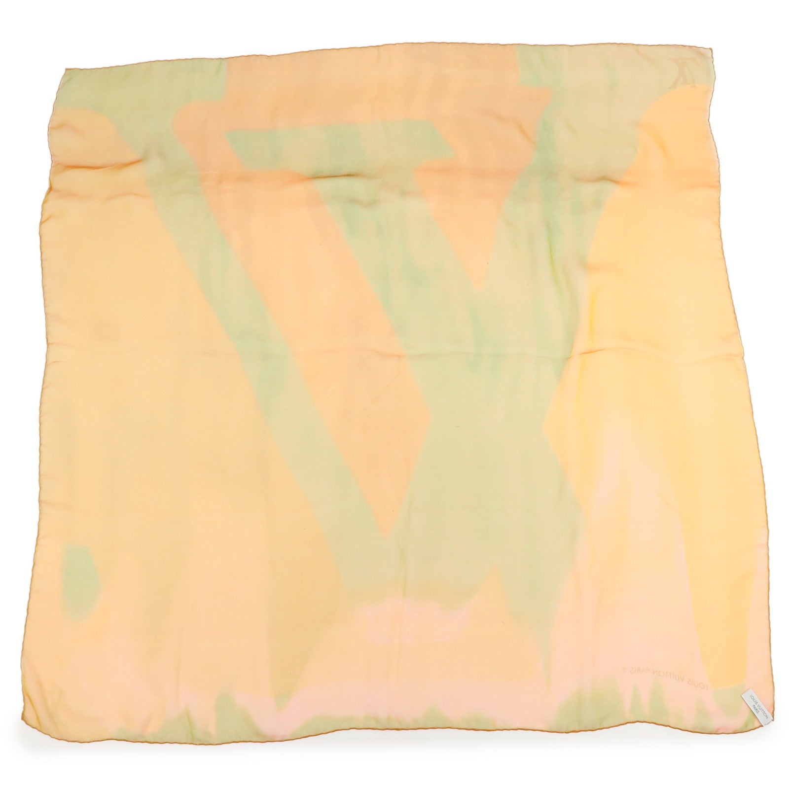 Louis Vuitton Silk 100% 90ﾃ・0 Gradation Scarf Orange Green