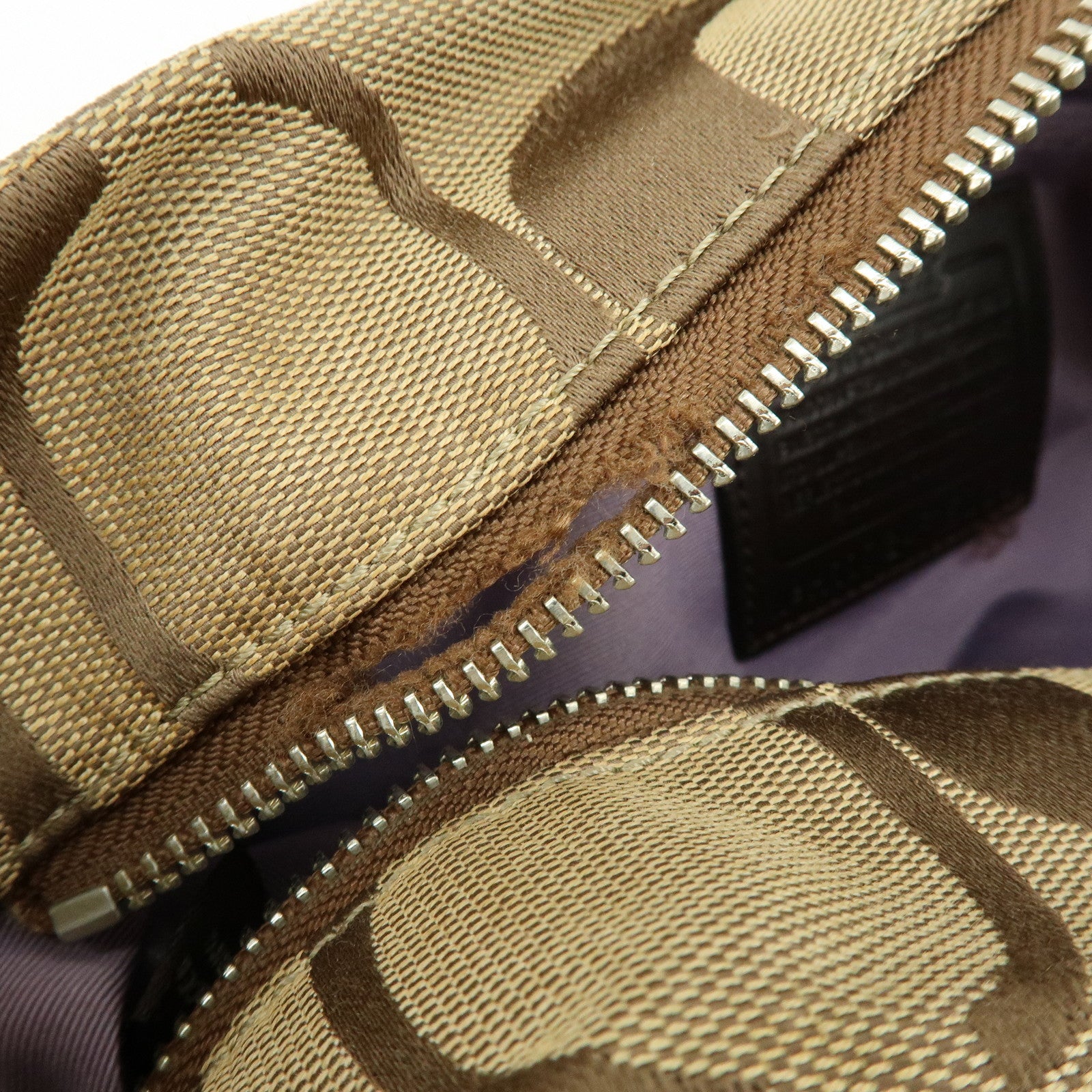 COACH Set of 2 Signature Canvas Leather Shoulder Bag Beige