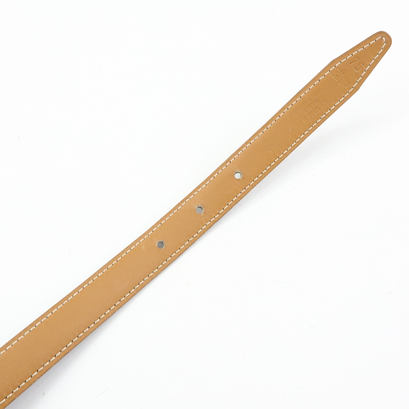 HERMES Mini H Buckle Reversible Constance Calf Belt 75 Black Camel