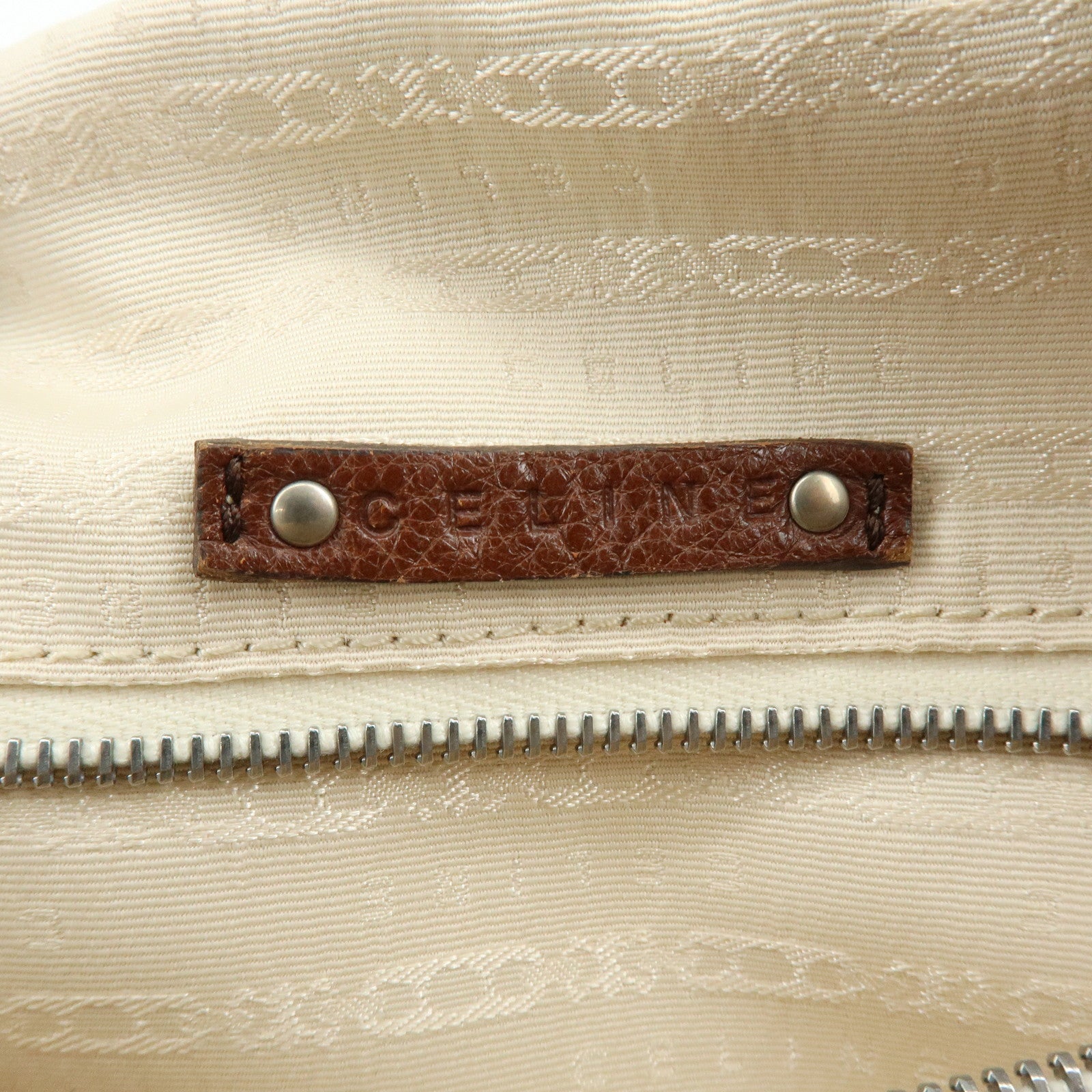 CELINE Tassel Leather Shoulder Bag Brown