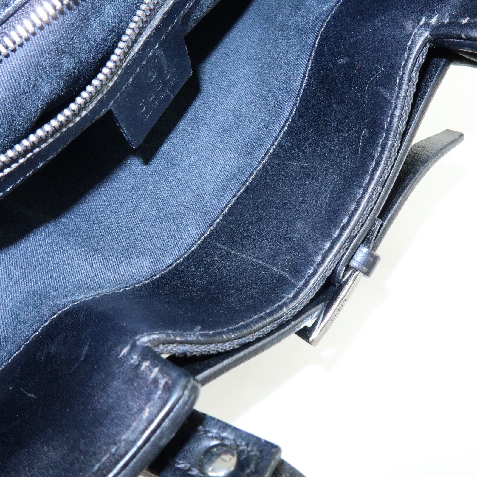 GUCCI GG Monogram Canvas Leather Tote Bag Hand Bag Black 107757