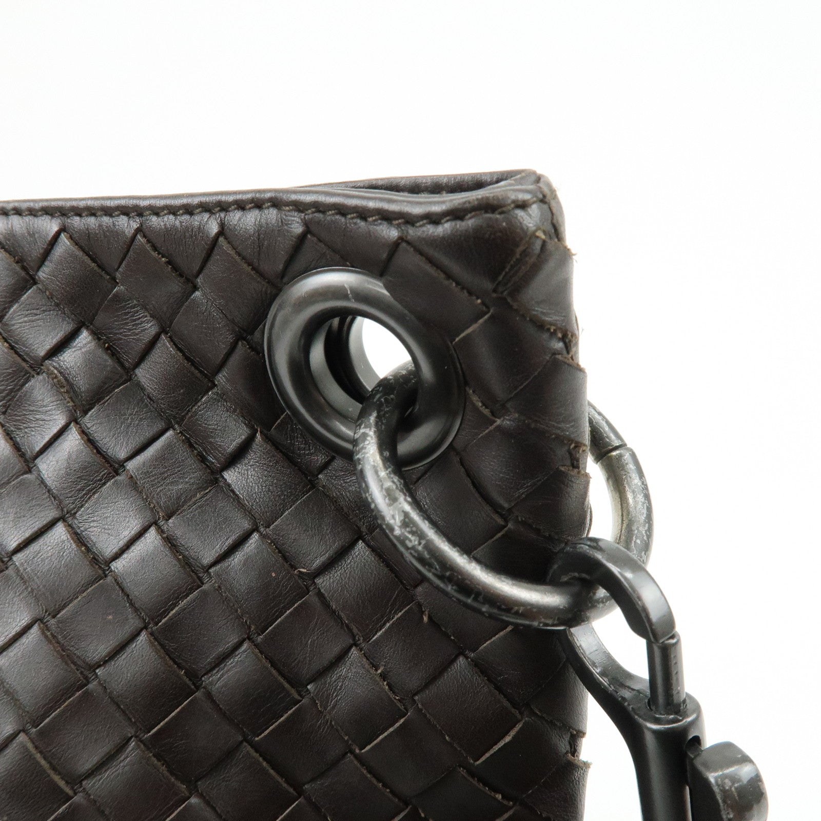 BOTTEGA VENETA Intrecciato Leather Shoulder Bag Brown 161623